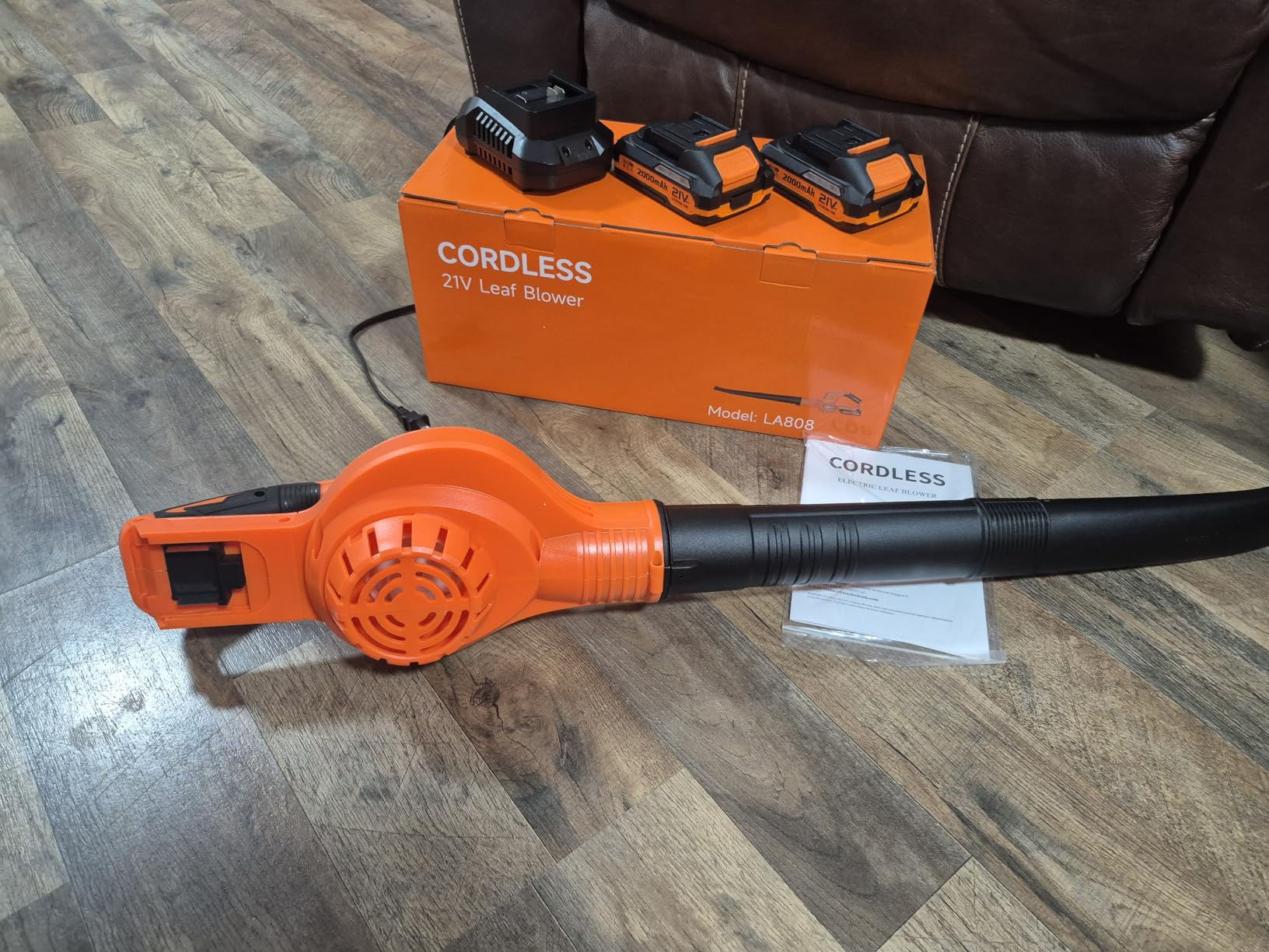 Leaf Blower Cordless 21V Electric with 2 Batteries and Charger Lightweight customer photo 1