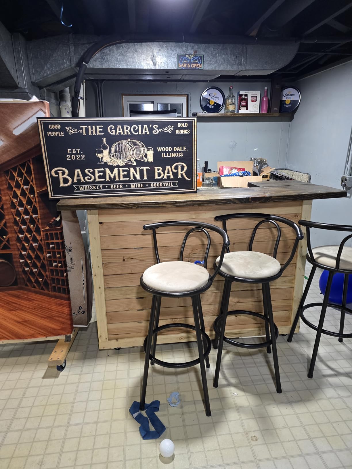 TAILORED CANVASES Custom Bar Sign - Personalized Basement Bar Decor, Lounge Canvas Wall Art for Man Cave, Kitchen, Pub & Diner, Rustic Home Bar Sign, Ready-to-Hang, Unique Printable Art customer photo 1