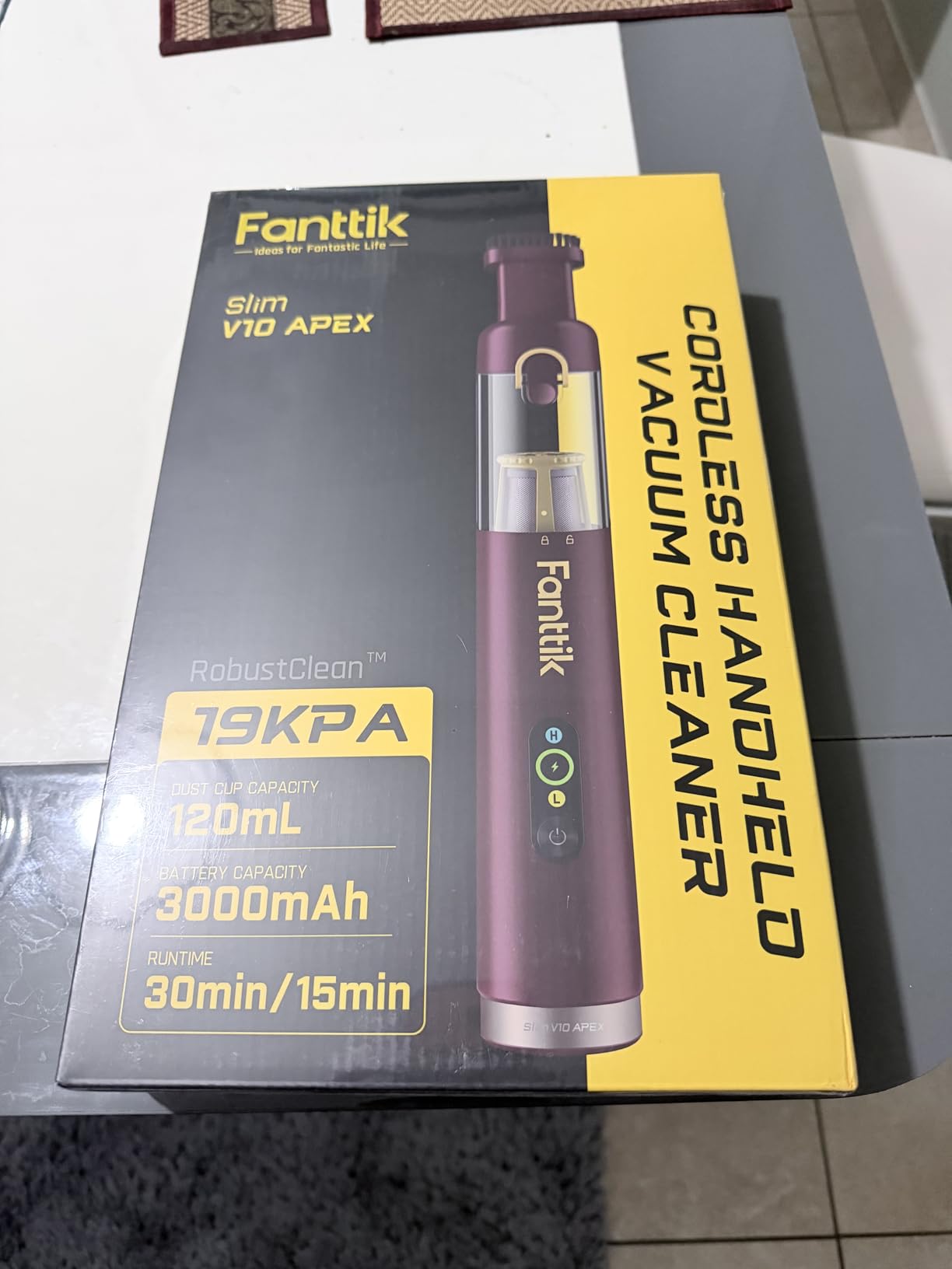 Fanttik Slim V10 APEX Cordless Car Vacuum, 4-in-1 Portable Mini Handheld Vac, Upgraded Smart Digital Display, 19kPa Suction Power, 2 Suction Modes for Small Jobs, Car, Office Desk, Keyboards (Black) customer photo 2
