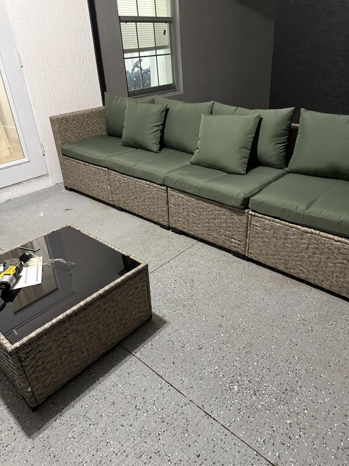 UDPATIO Outdoor Patio Furniture Set 7 Pcs Wicker Sectional Sofa Green | Outdoor Conversation Set with Tea Table for Patio, Garden, Backyard customer photo 1