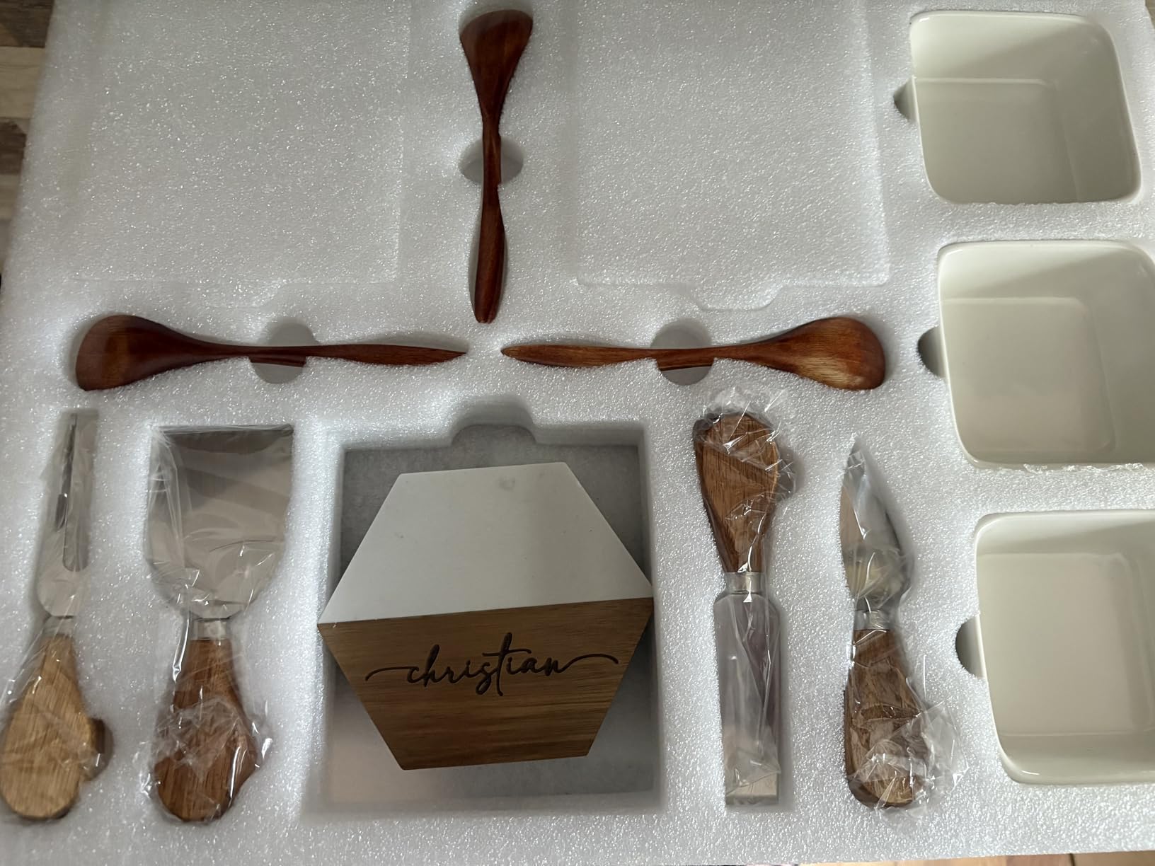 Personalized Charcuterie Board Set - Custom Engraved Wooden Marble Cheese Board with Knife Set - Best Wedding Gift for Couples, Bridal Shower, Engagement, Anniversary, Housewarming & Gift for Parents customer photo 1