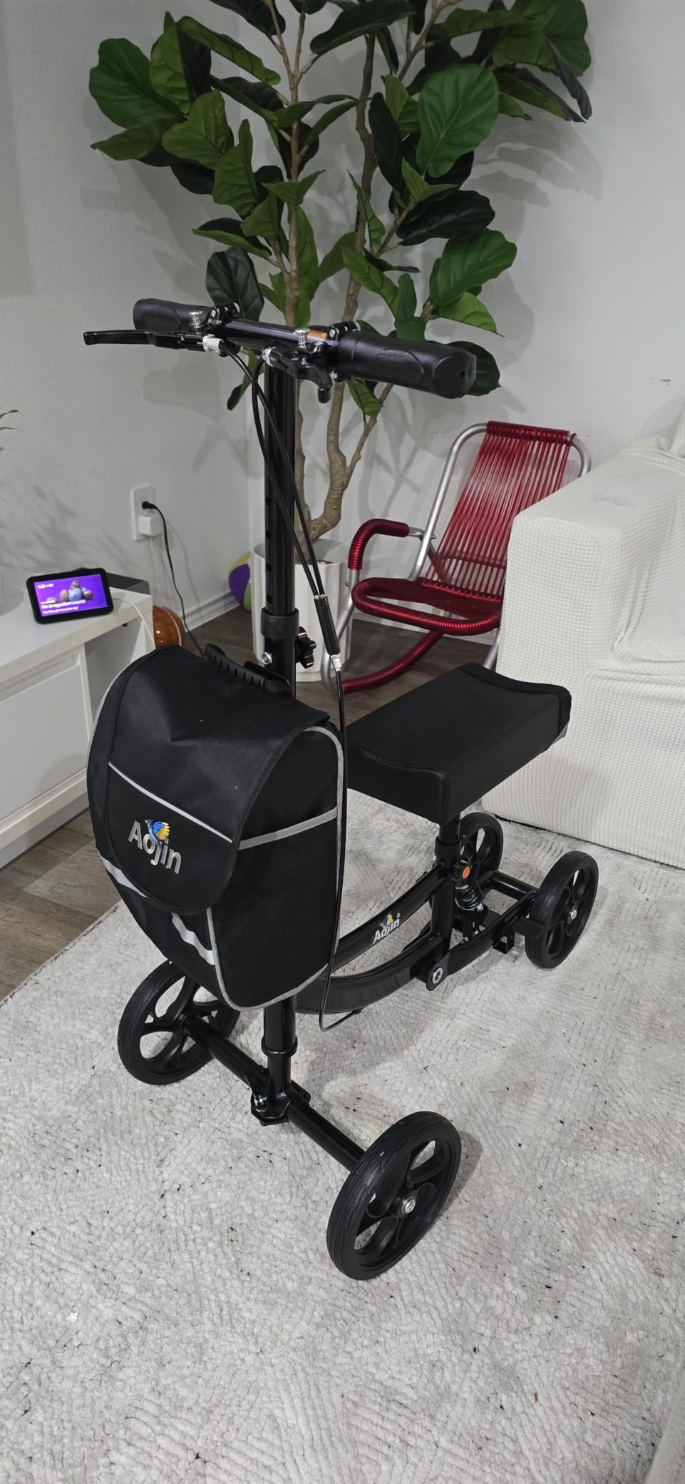 Aojin Knee Scooter for Adults for Foot Injuries, Storage Bag, 8'' Wheels customer photo 2