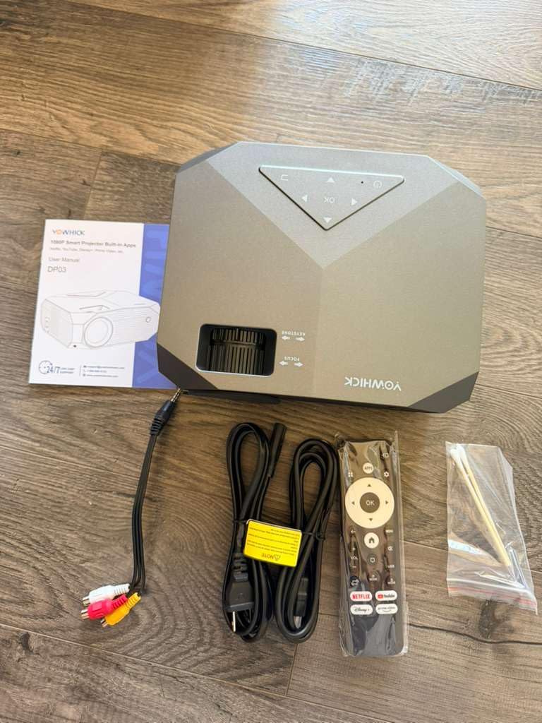 [Compatible with Netflix/High Brightness] Smart Projector with WiFi 6 and Bluetooth 5.3, 4K Outdoor Movie Projector with Prime Video/YouTube, Portable Proyector Compatible with HDMI/USB/iOS/Android customer photo 1