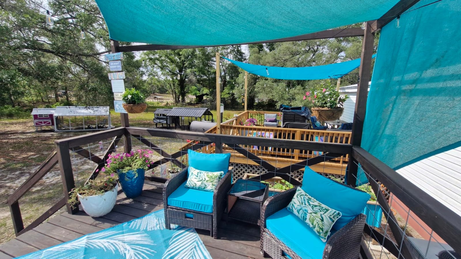 LEVELEVE Balcony Furniture 5 Piece Patio Conversation Set, PE Wicker Rattan Outdoor Lounge Chairs with Soft Cushions 2 Ottoman&Glass Table for Porch, Lawn-Brown Wicker customer photo 2