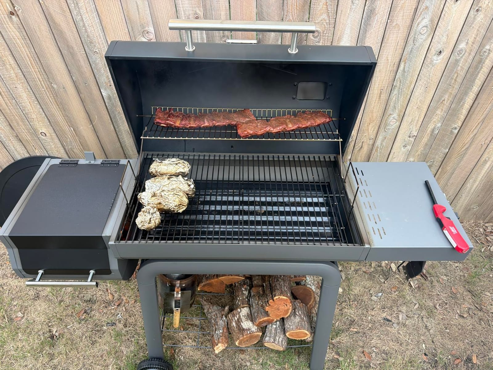 Feasto Heavy-Duty 30-Inch Charcoal Grill with Offset Smoker Grill customer photo 1