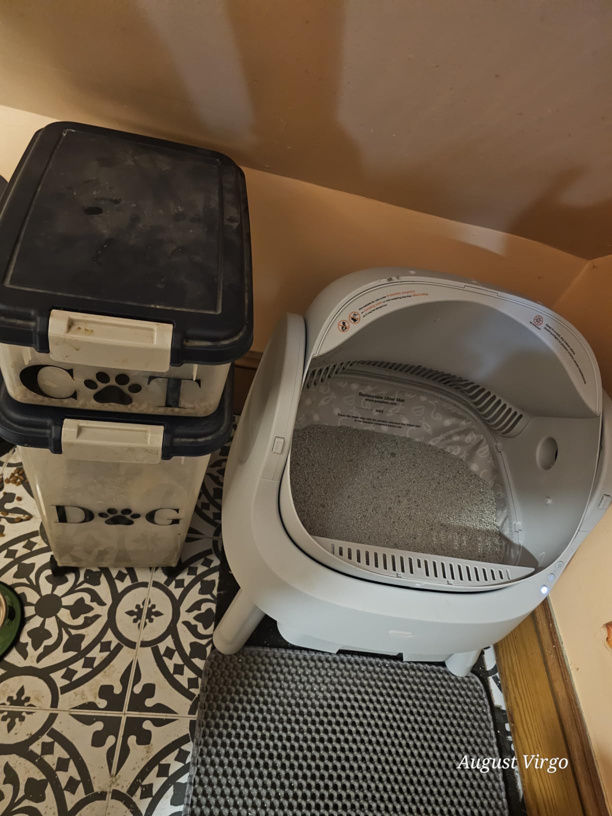 Mimfam Automatic Self Cleaning Litter Box, with 4 Pairs Infrared Sensor, Open-Top Design for Multi-Cat Homes, Comes with Liner Bags and Cat Litter Mat, Grey customer photo 2