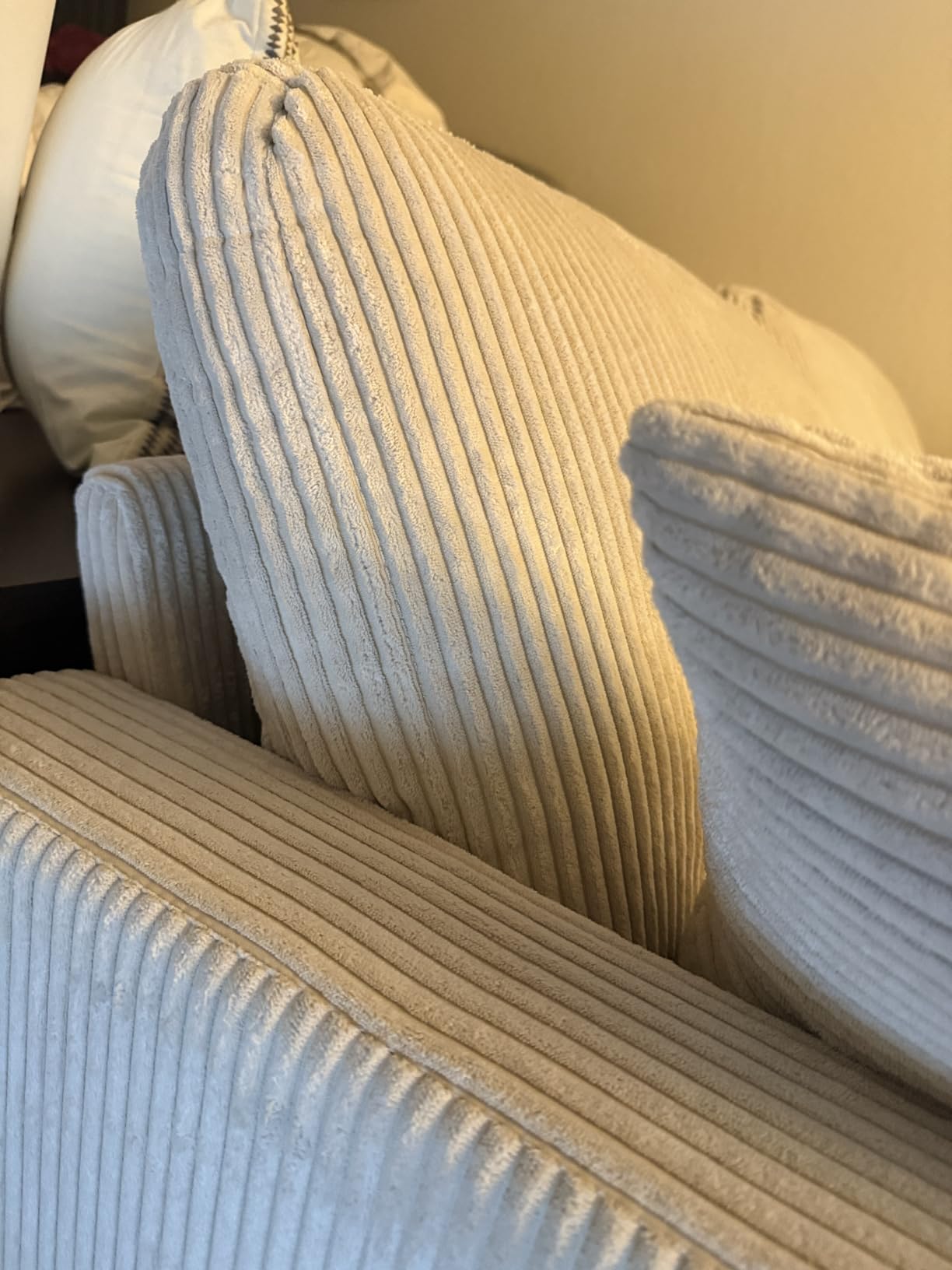 Kidirect 35.5in Oversized Accent Chair, Beige Corduroy Reading Chair customer photo 1
