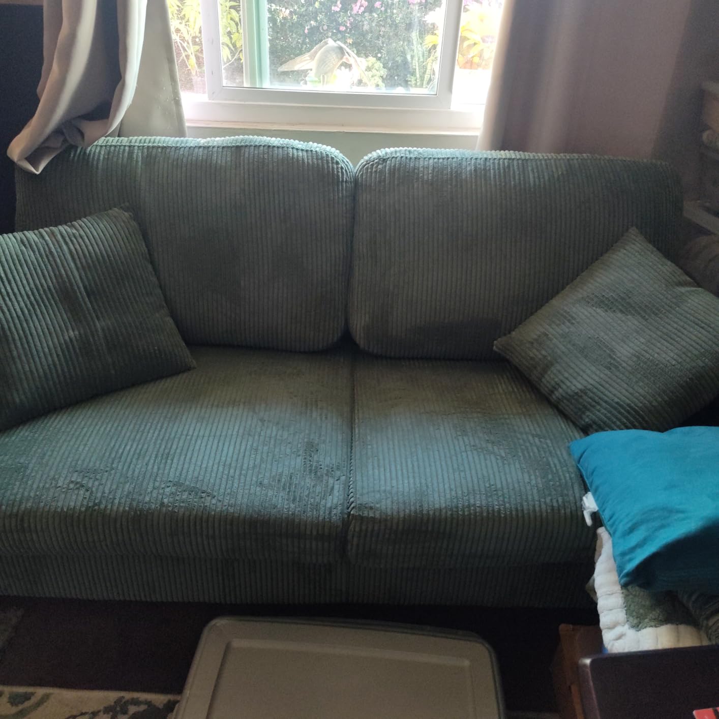 Kidirect 35.5in Oversized Accent Chair, Beige Corduroy Reading Chair customer photo 2