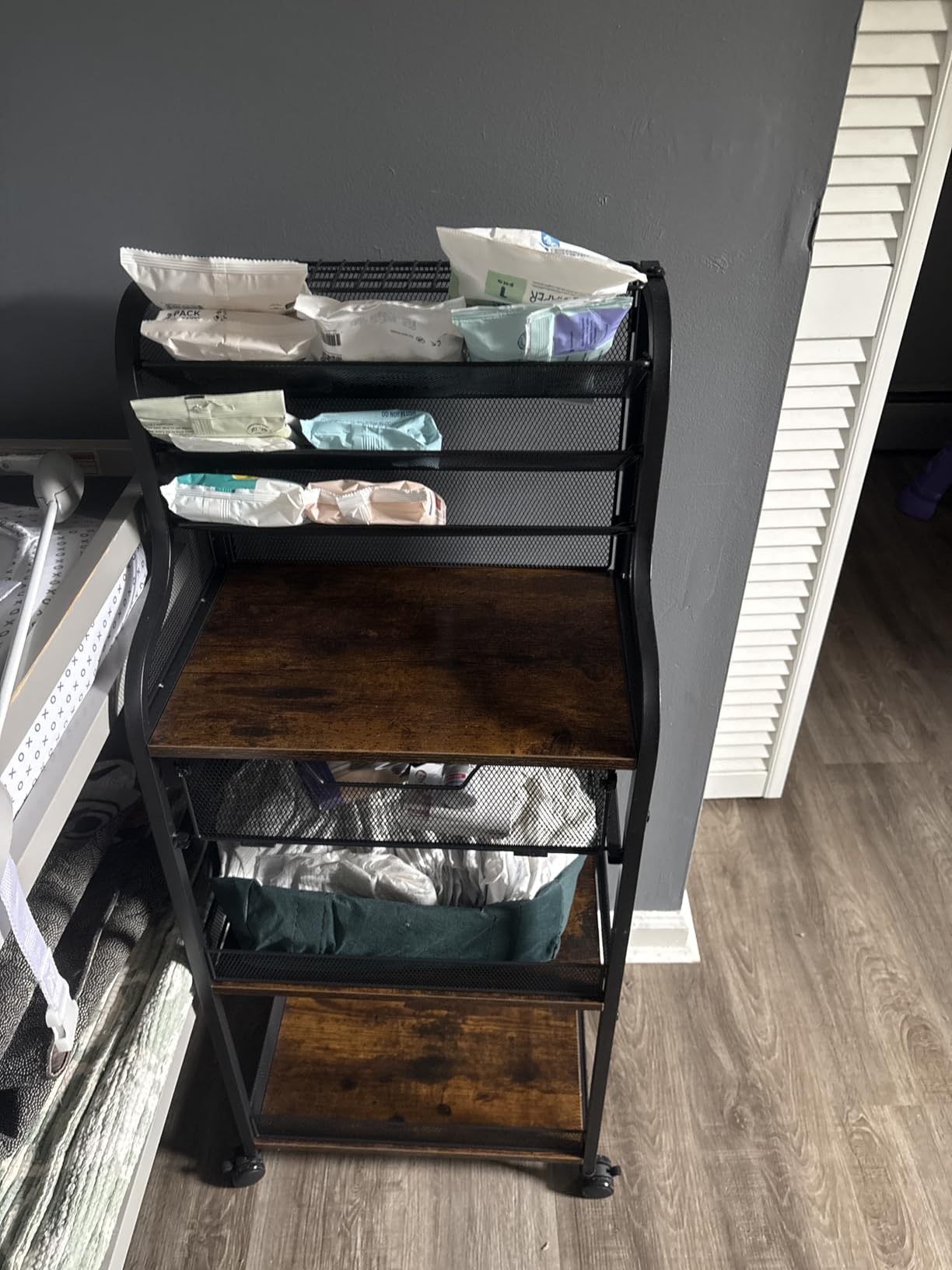 Large 7-Tier Rolling Utility Cart with Drawer, 40in Tall Metal Craft & Art Storage Organizer with Lockable Wheels, Storage for Art Studio, Drawing Room, Paints & Supplies customer photo 2