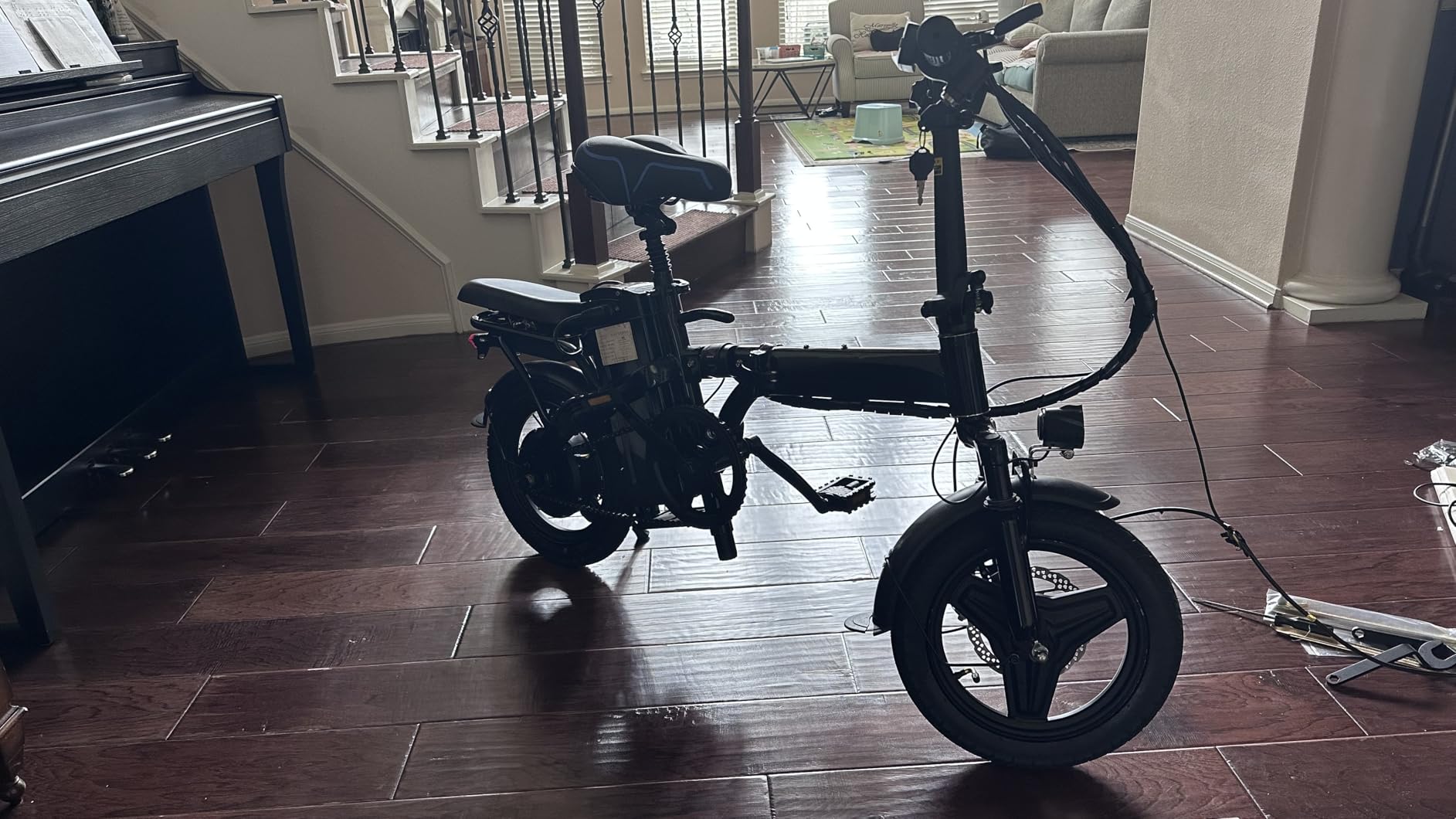HLOIE Folding Electric Bike for Adults, Peak 750W Motor, 20MPH Max Speed Foldable Electric Bicycles, 14