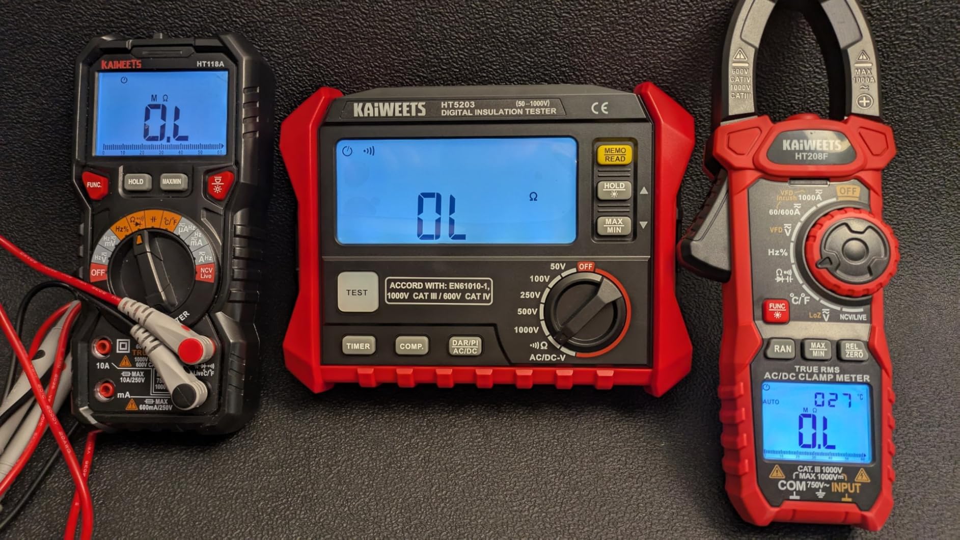 KAIWEETS Megohmmeter Insulation Tester 3MΩ-100GΩ 1000V DAR/PI Pro Ohm Meter customer photo 1