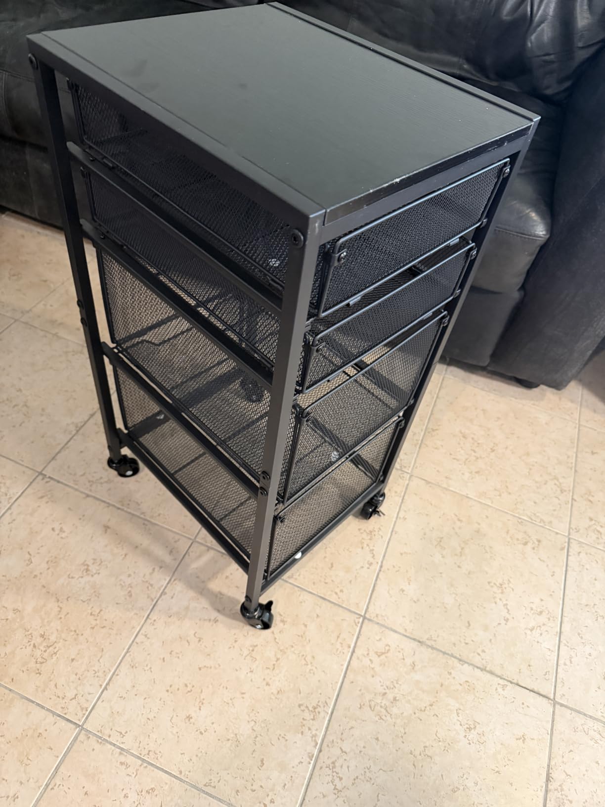 Rolling Cart with Drawers, 4-Drawer Storage Cart on Wheels with Wooden Top, Metal Utility Cart with Storage Drawers, Craft Storage Art Cart for Classroom, Office, Kitchen, Bedroom,Patent Pending customer photo 1