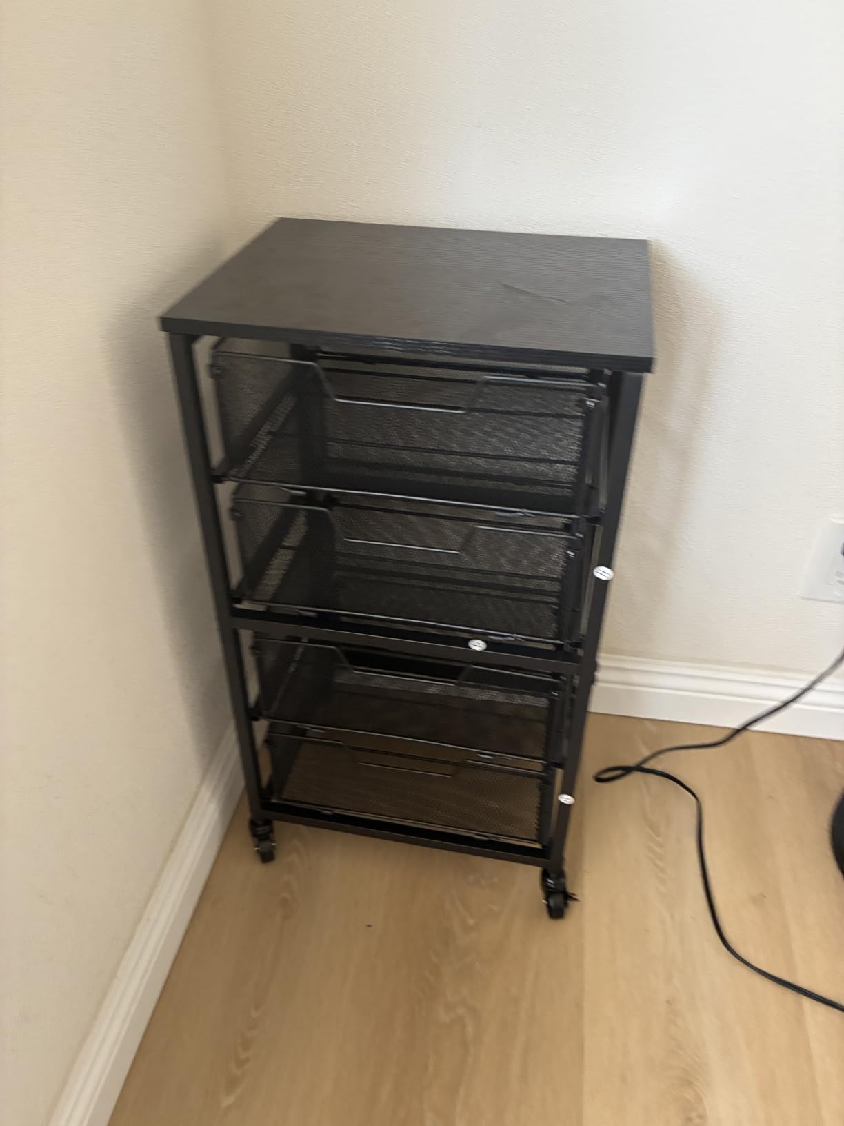 Rolling Cart with Drawers, 4-Drawer Storage Cart on Wheels with Wooden Top, Metal Utility Cart with Storage Drawers, Craft Storage Art Cart for Classroom, Office, Kitchen, Bedroom,Patent Pending customer photo 2