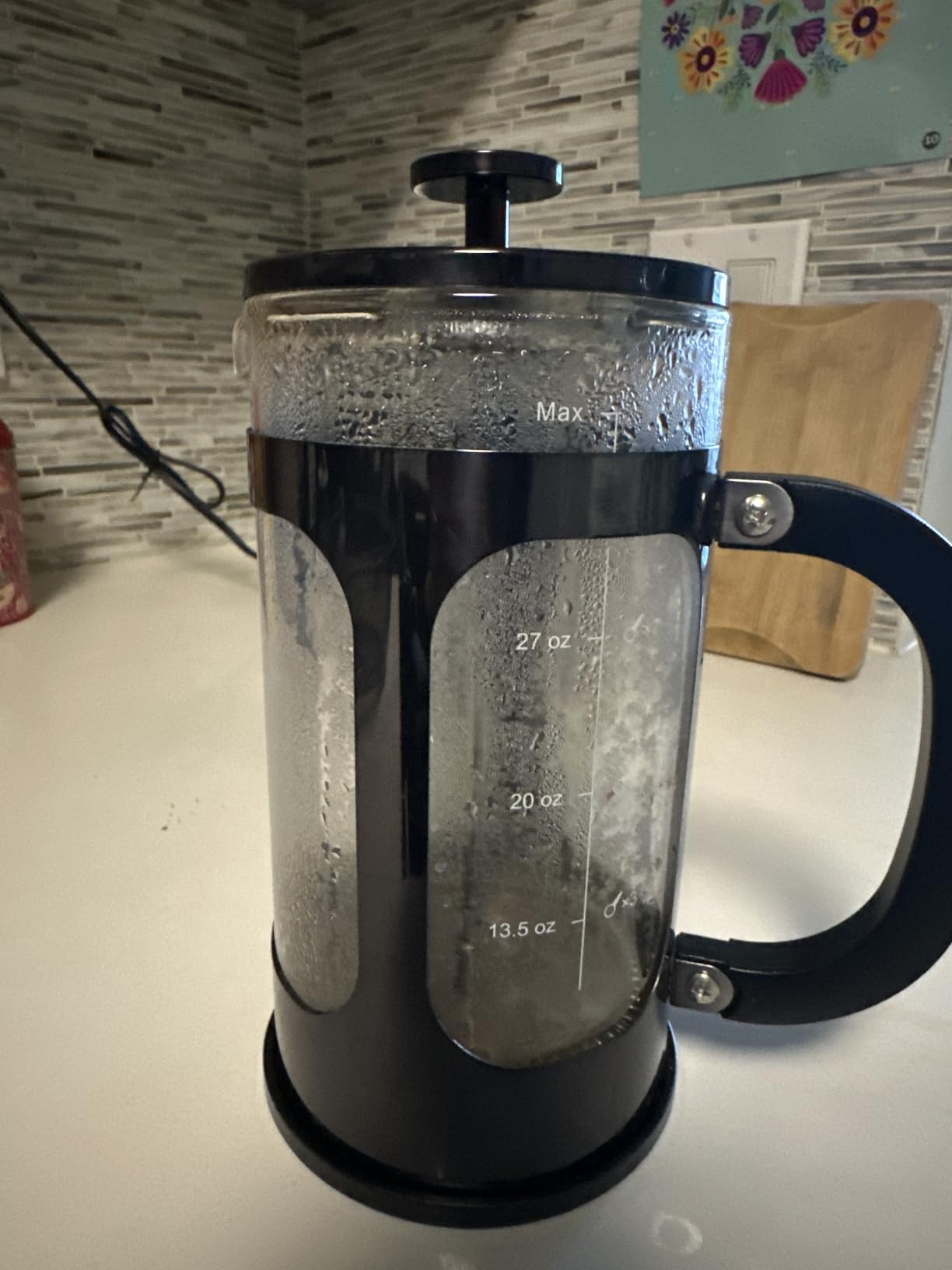 Veken French Press Coffee Maker, No Plastic Touching Cafe, 34oz 1L Cafetera | Thickened Glass Stainless Steel Brewer, Cold Brew Pot for Kitchen, Travel, Camping, Tea, Gifts, Dark Pewter customer photo 2