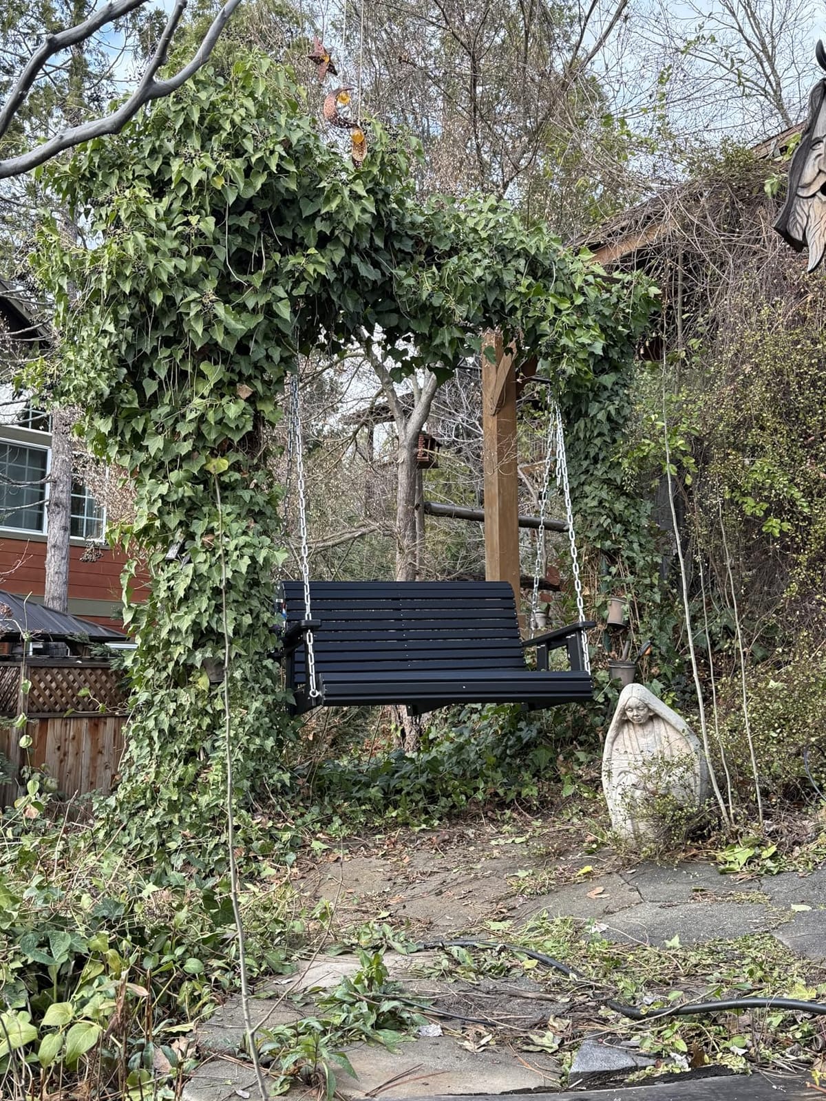 HDPE Porch Swing with 18/8 Stainless Steel Bolts, Ergonomic Design, Ultra Weather-Resistant, Heavy Duty 1200 LBS customer photo 2
