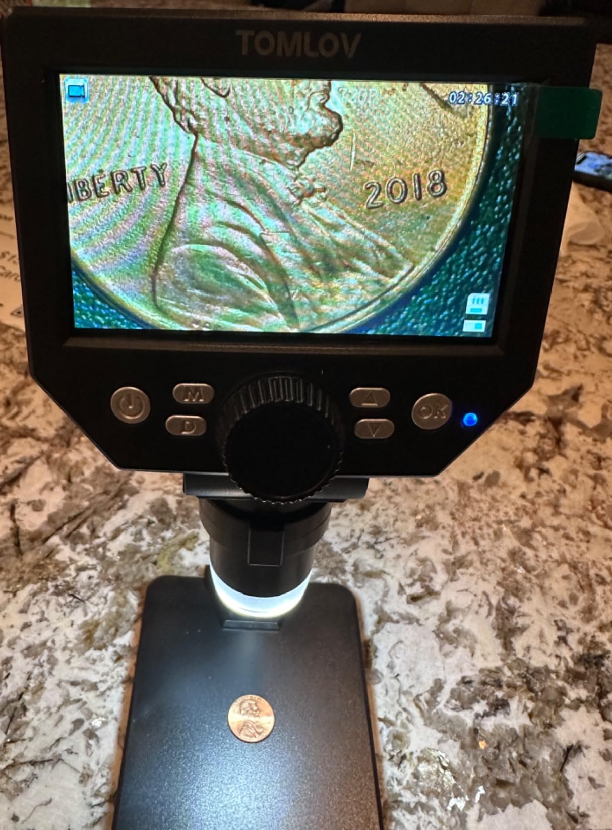 TOMLOV DM10 Digital Coin Microscope with Light, 10.1