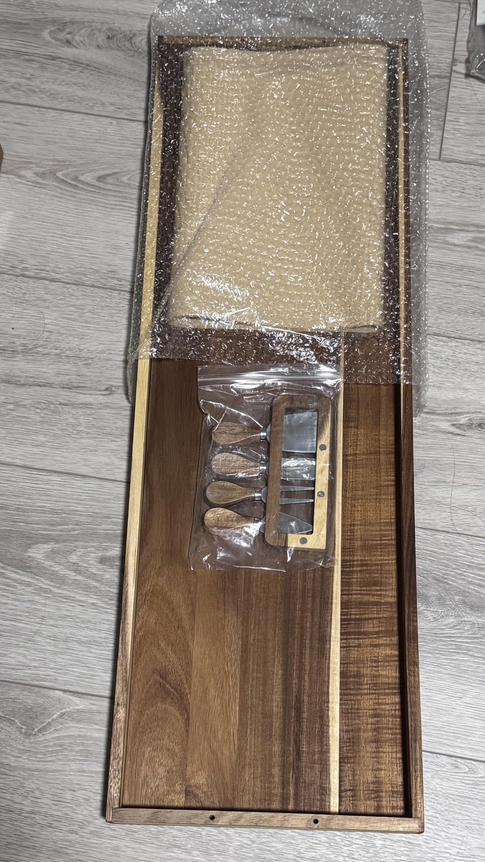 Acacia Wood Large Charcuterie Board 36x12 Inch with Cheese Knife Set customer photo 2