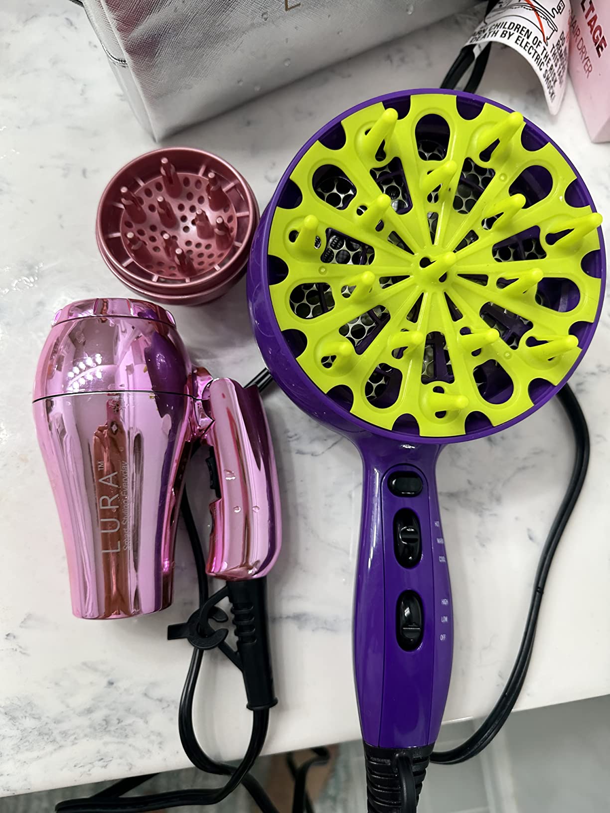 Small Auto Dual Voltage Travel Hair Dryer Foldable with Diffuser for Women customer photo 1