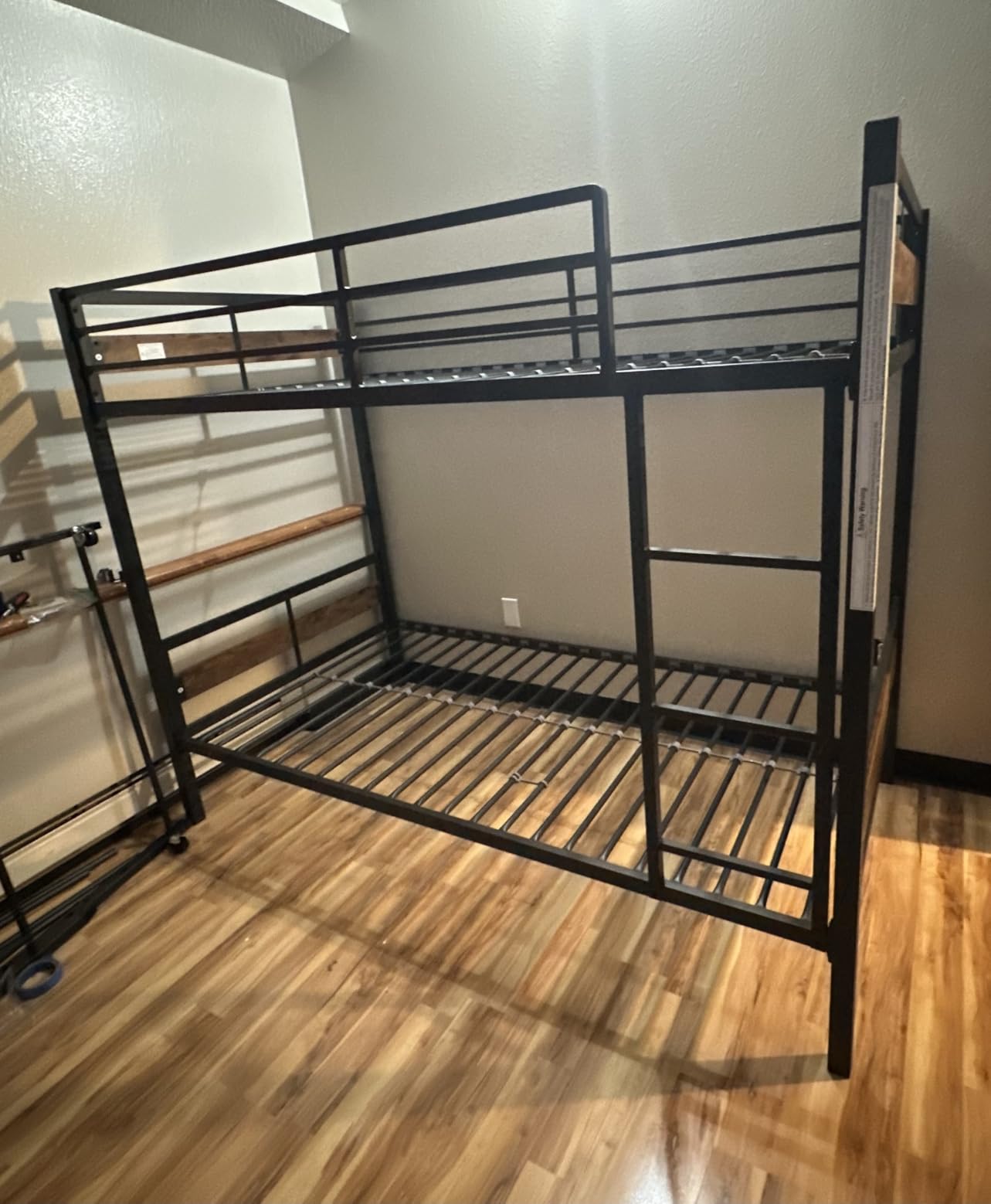 Feonase Metal Twin Over Twin Bunk Bed with Ladder and High Guardrail, Heavy-Duty Metal Slats Support, Noise Free, No Box Spring Needed, for Kids and Juniors, Black customer photo 1