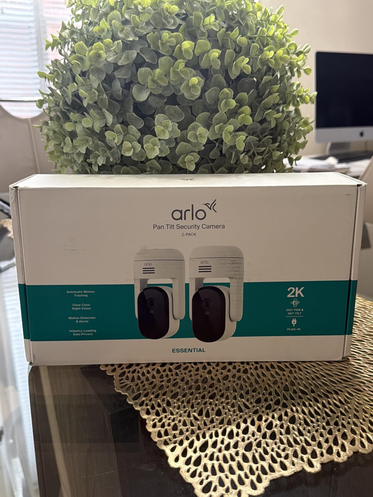 Arlo Essential Outdoor Pan Tilt Zoom Security Camera 2K Wired - 2-Cam, 360° pan & 180° tilt, Person, vehicle, package & pet detection, Auto motion tracking, 1-mo Secure plan incl. customer photo 1