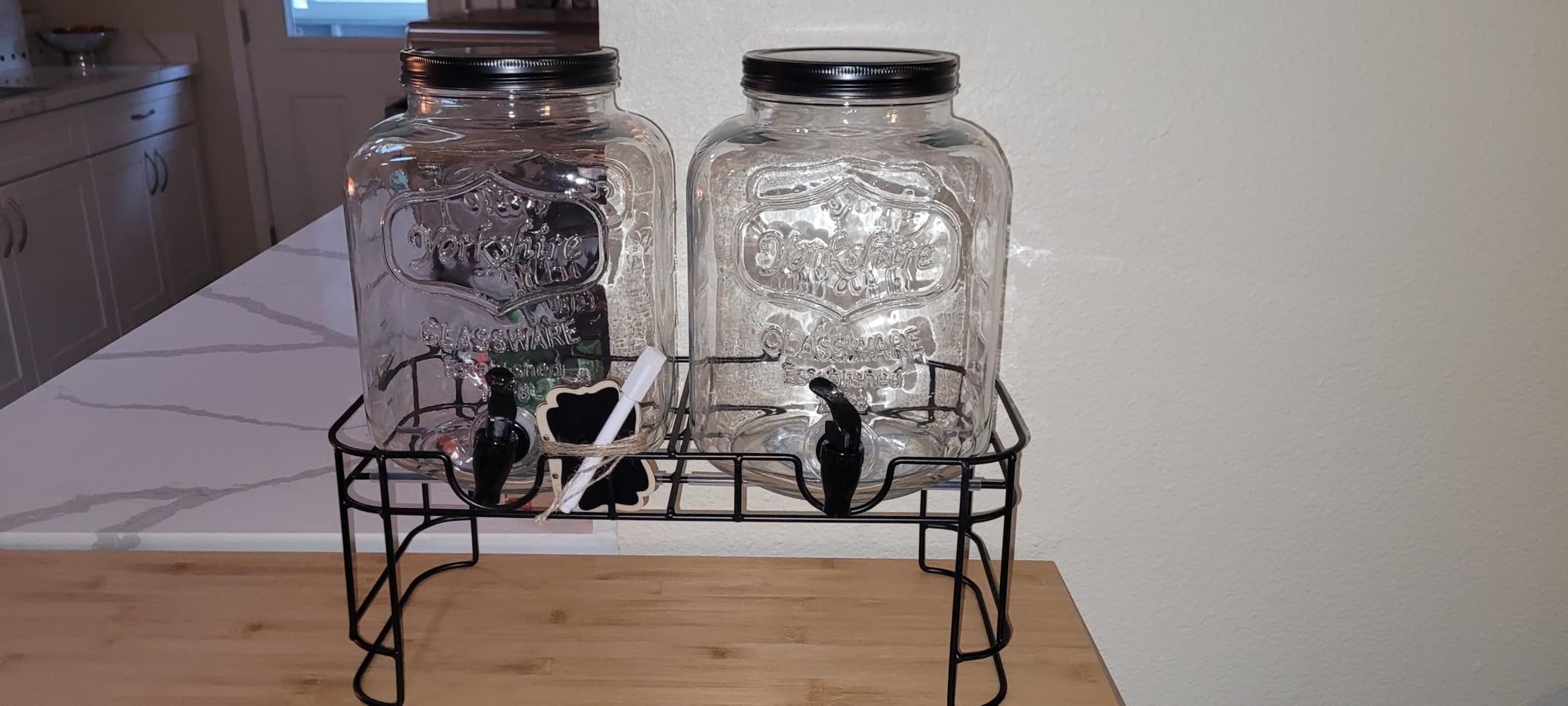 FavorFlavor 2pcs 1.5 Gallon Glass Drink Dispenser with Metal Stand customer photo 1