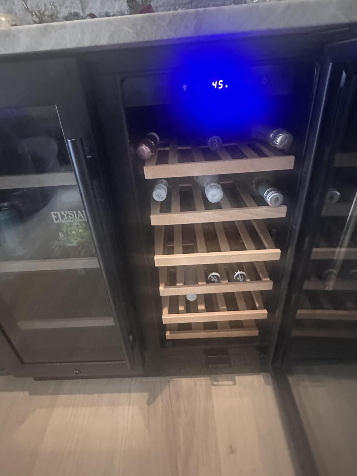 Tylza 8 Bottles Wine Fridge, Wine Cellar with Low-E Tempered Glass Door, LED Touchscreen, Frost Free, No Vibration, Wine Cooler Refrigerator for Red, White, Champagne or Sparkling Wine, Black customer photo 1
