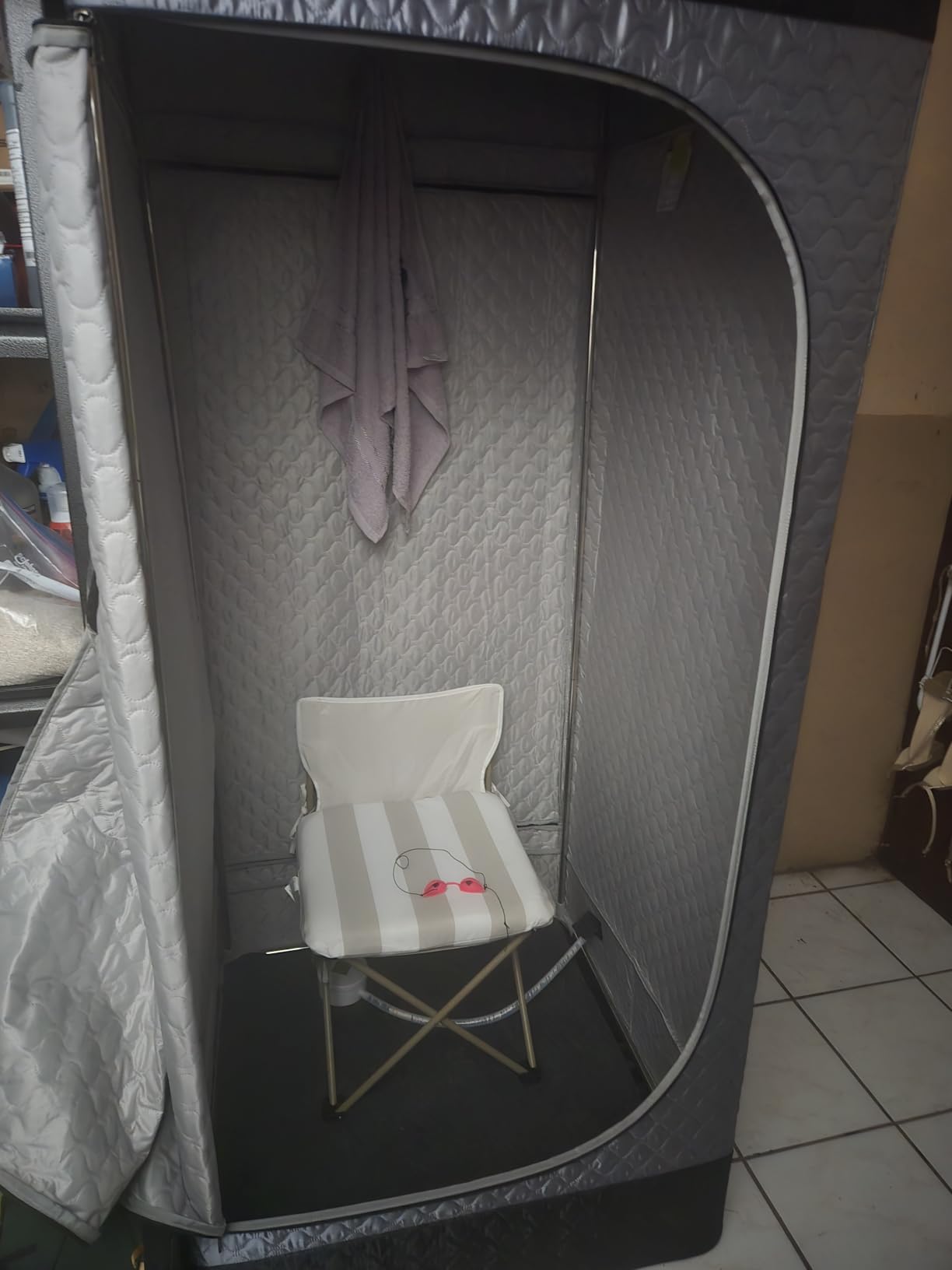 Portable Steam Sauna Box with Red Light Therapy for Home Gym Relaxation | 660nm & 850nm Infrared Tech, Easy Set-up, Roomy Interior, Rapid Heating for Personal Spa Wellness customer photo 1