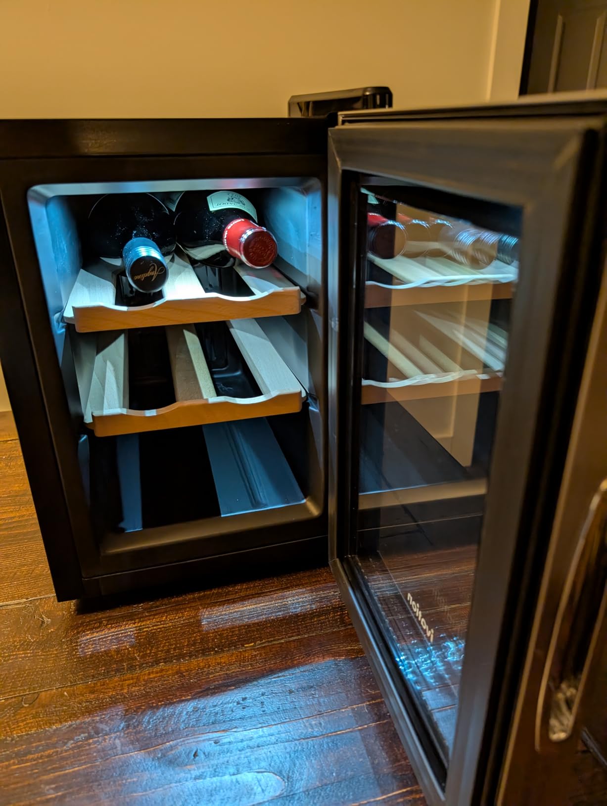 Ivation Premium Stainless Steel 8 Bottle Horizontal Thermoelectric Wine Cooler/Chiller Counter Top Red & White Wine Cellar w/Digital Temperature, Freestanding Refrigerator Quiet Operation Fridge customer photo 2