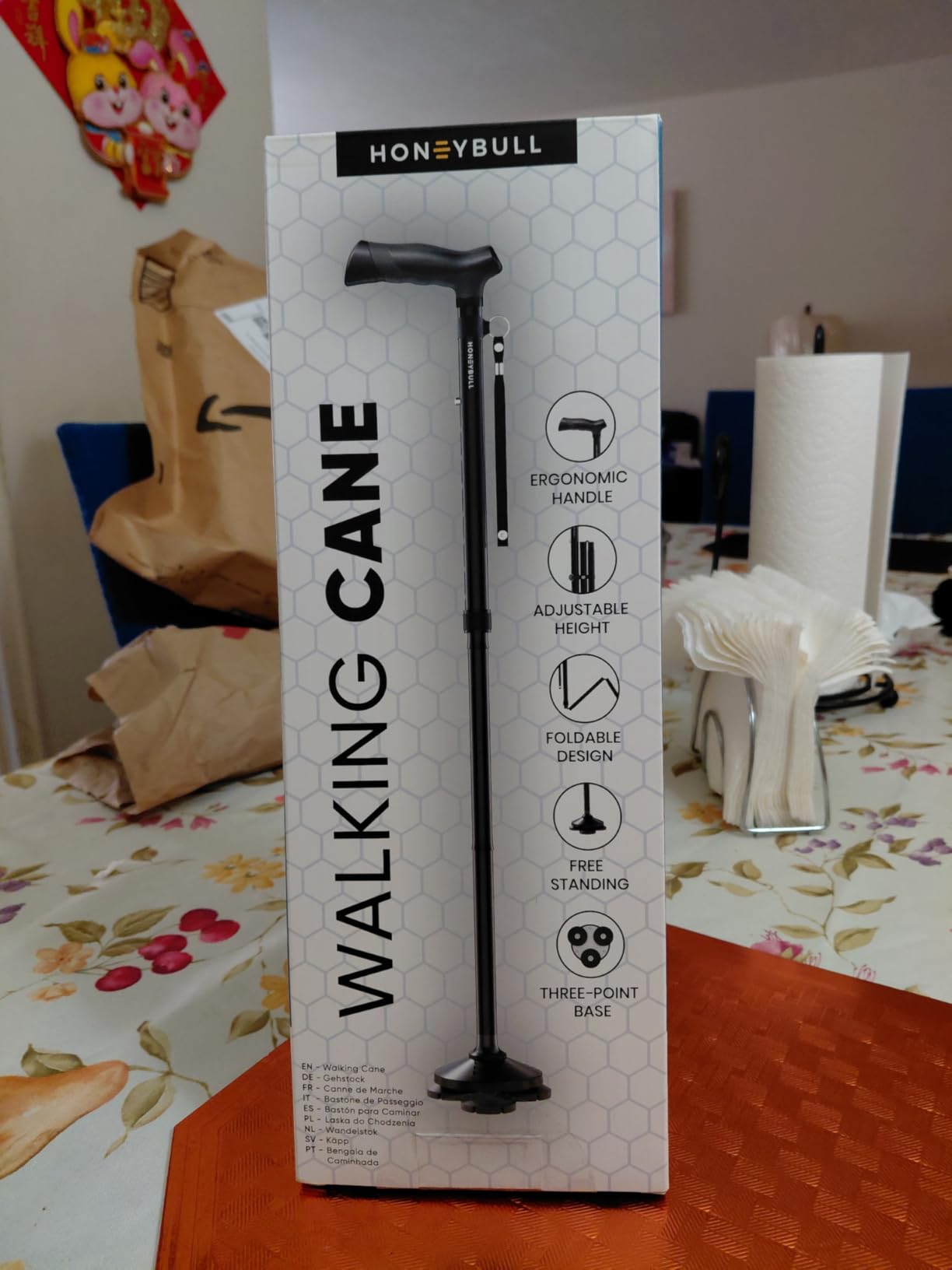 HONEYBULL Walking Cane for Men & Women, Foldable Free Standing Cane customer photo 1