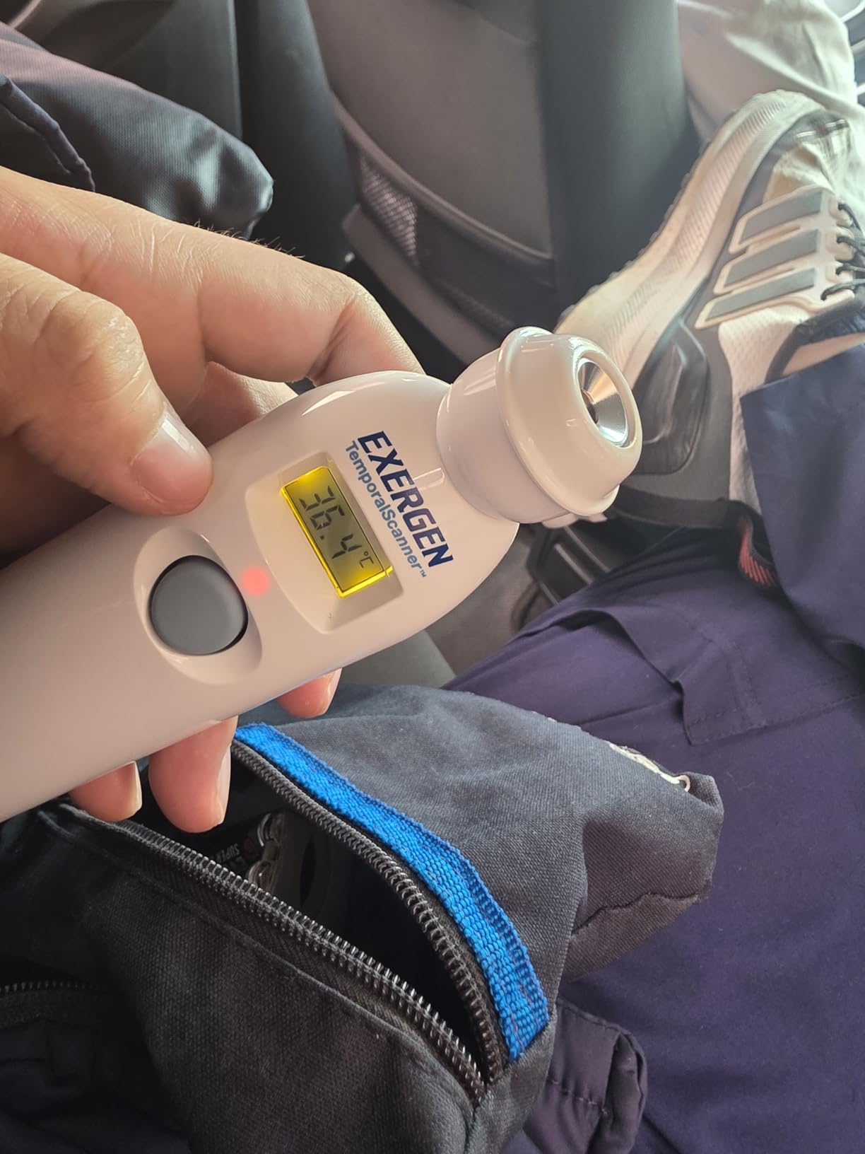 Exergen TAT-2000C+ Thermometer for Adults, Kids, & Newborns, 9V Included | Temporal Artery Thermometer| Medical Grade Thermometer | White, Soft Glow LCD, Silent Mode, 8 Memory Readings customer photo 1