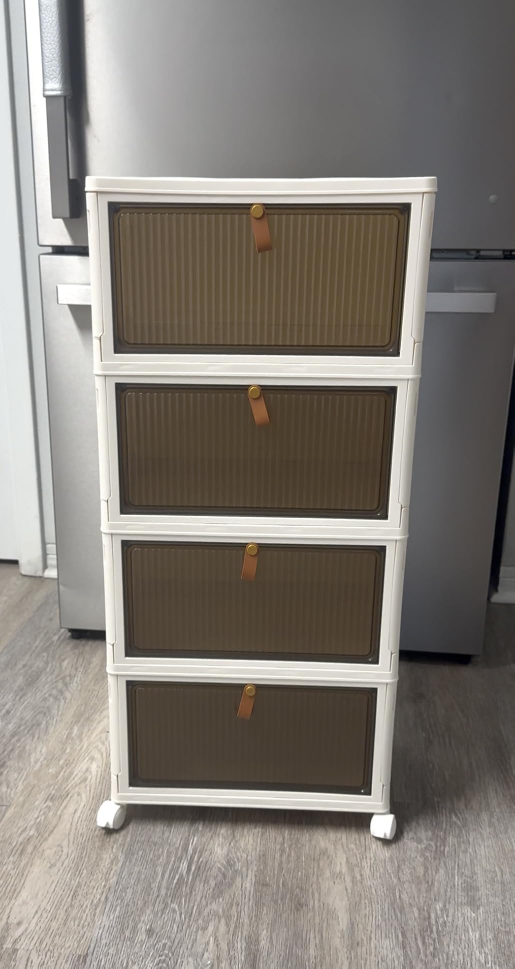 YFXCVSL 4 Tier Plastic Storage Bins with Lid 32QT, Stackable Storage Bins customer photo 2
