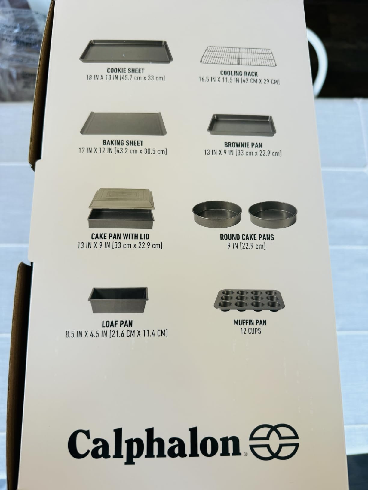 Calphalon Titan 10-Piece Nonstick Bakeware Set, Baking Sheet Set, Steel Core PFA-Free Nonstick Coating, Oven Safe, Includes Sheet Pans, Muffin Pan, Round Cake Pans, Loaf Pan and Cooling Rack - Silver customer photo 1