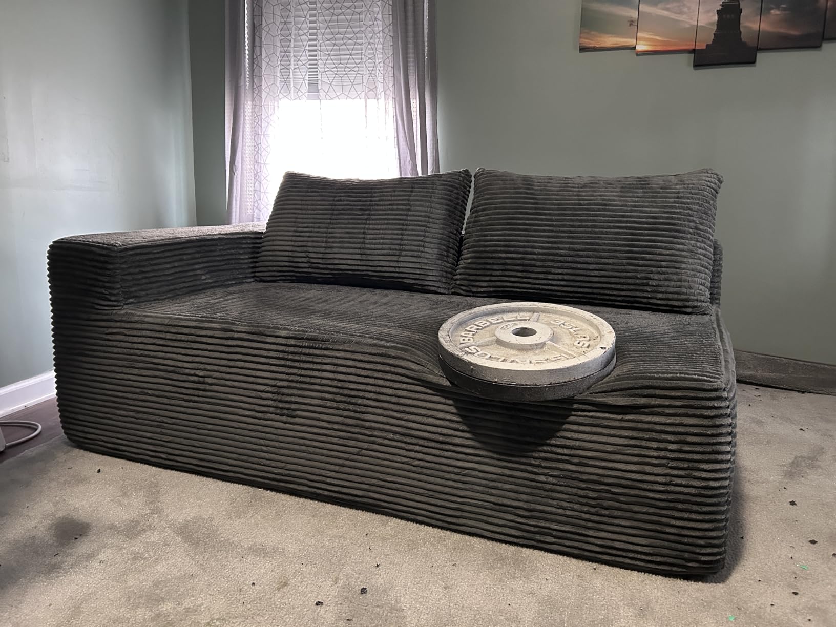 Mangodan Cloud Sectional Sofa, Boneless Couch for Living Room, Dark Grey customer photo 1