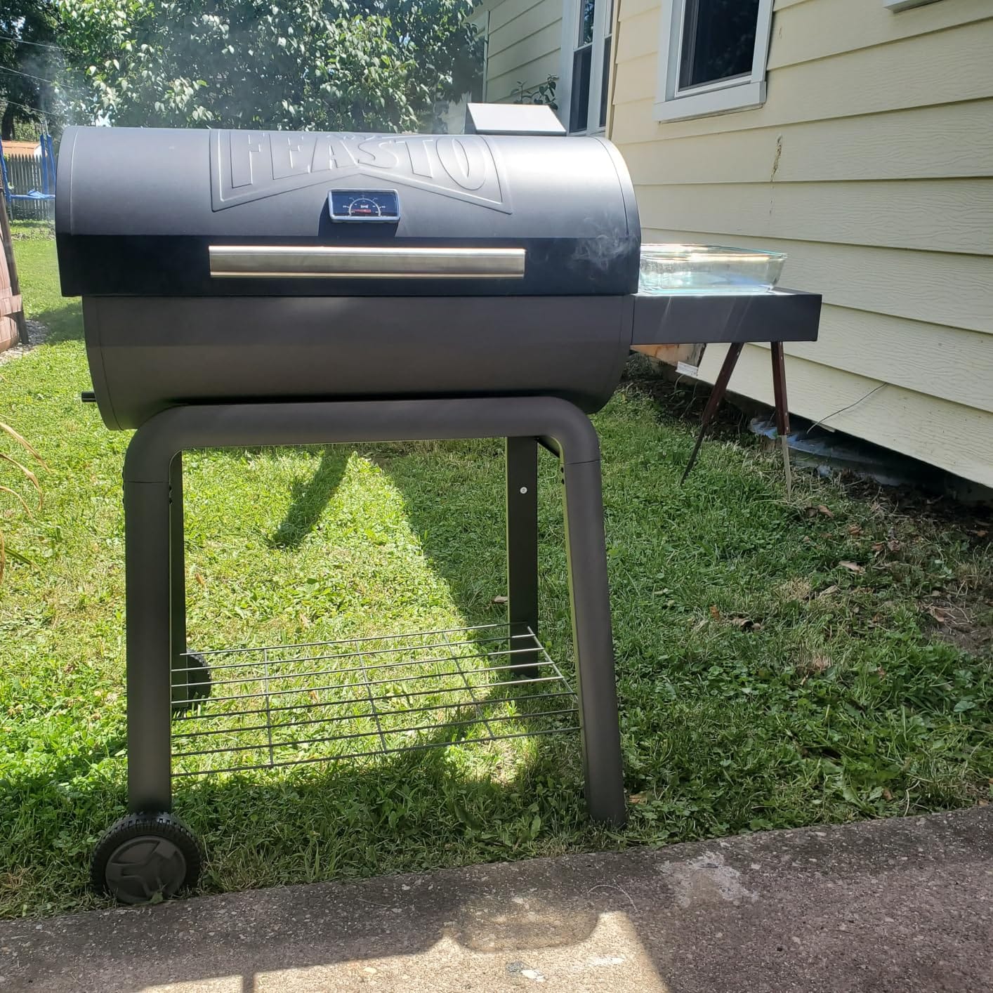 Feasto 30'' Charcoal Grill w/Offset Smoker, Digital Display & Meat Probes customer photo 1
