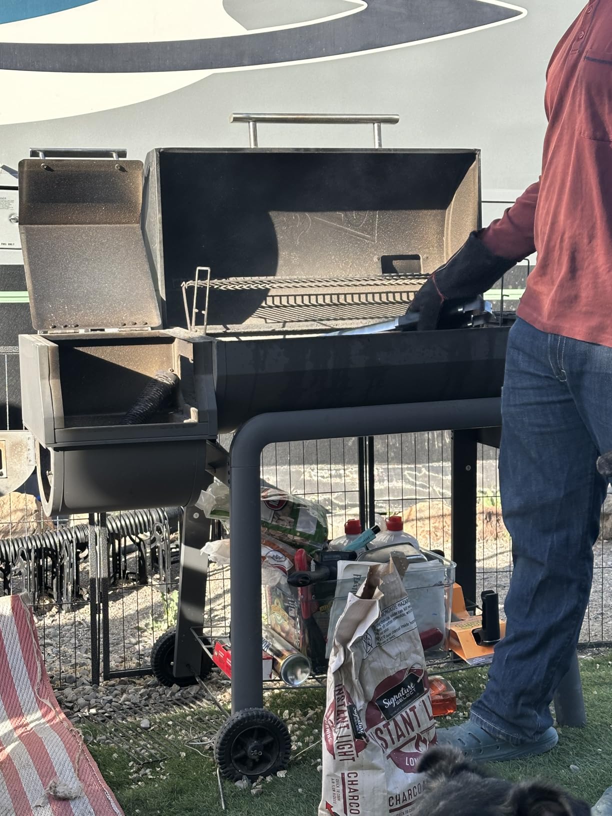 Feasto 30'' Charcoal Grill w/Offset Smoker, Digital Display & Meat Probes customer photo 2