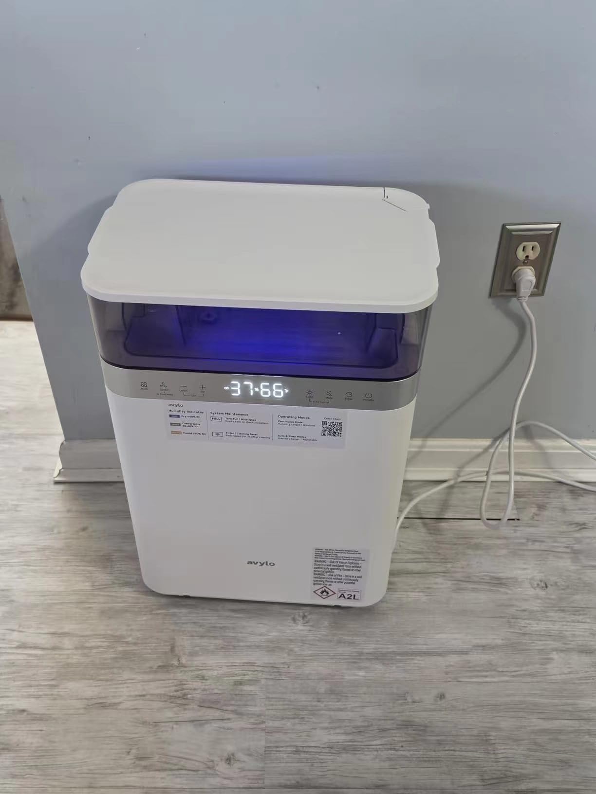 avylo Dehumidifier for Basement with Pump and Hose, Max 90 Pints/D, White customer photo 1