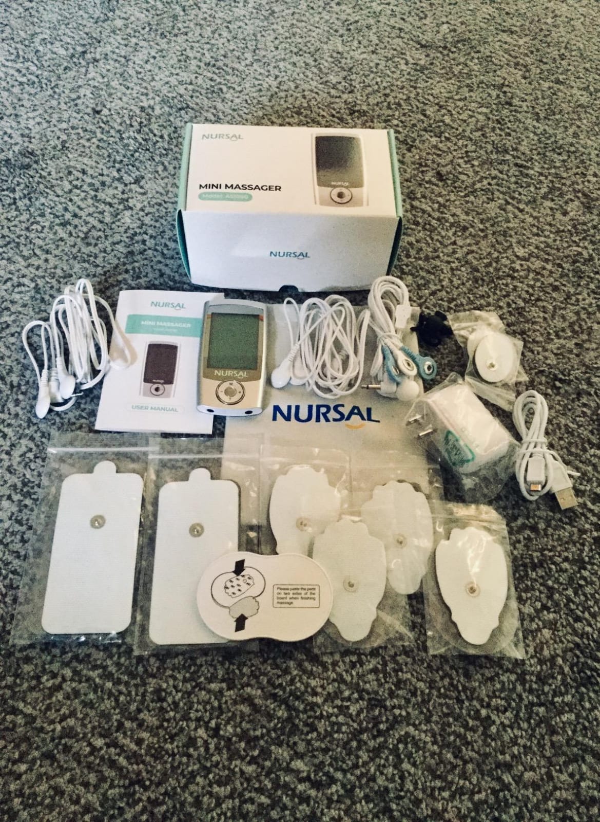 NURSAL 60 Modes TENS Unit Muscle Stimulator for Pain Relief Therapy, 3-in-1 Dual Channel EMS Muscle Stimulator for Back, Shoulder, Neck, Knee, Sciatica, Rechargeable TENS Machine with 12 TENS Pads customer photo 2