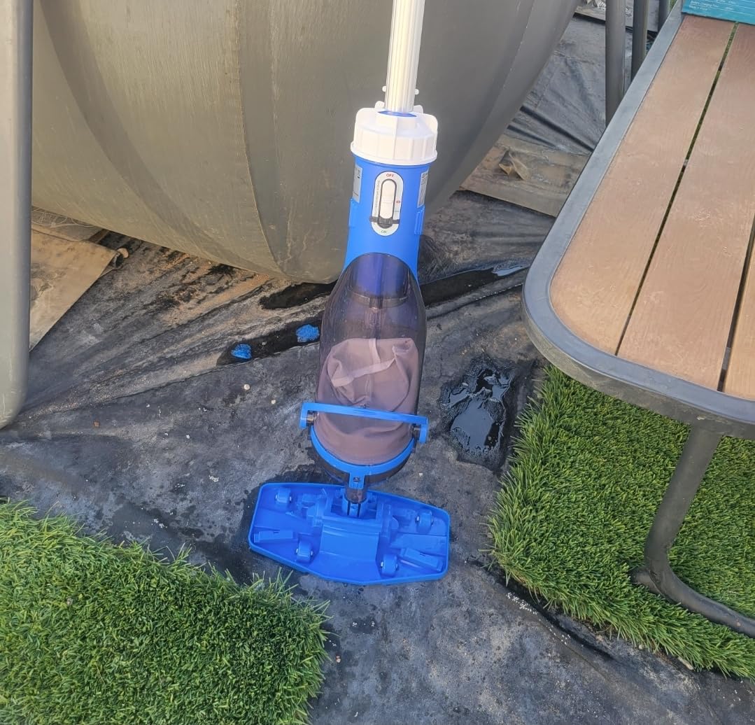 Cordless Pool Vacuum with Telescopic Pole, 18.5 GPM Powerful Suction, 1.5H Supercharge Technology, Handheld Pool Vacuum Cleaner for Above Ground/Inground Pools, Hot Tubs, Blue customer photo 2