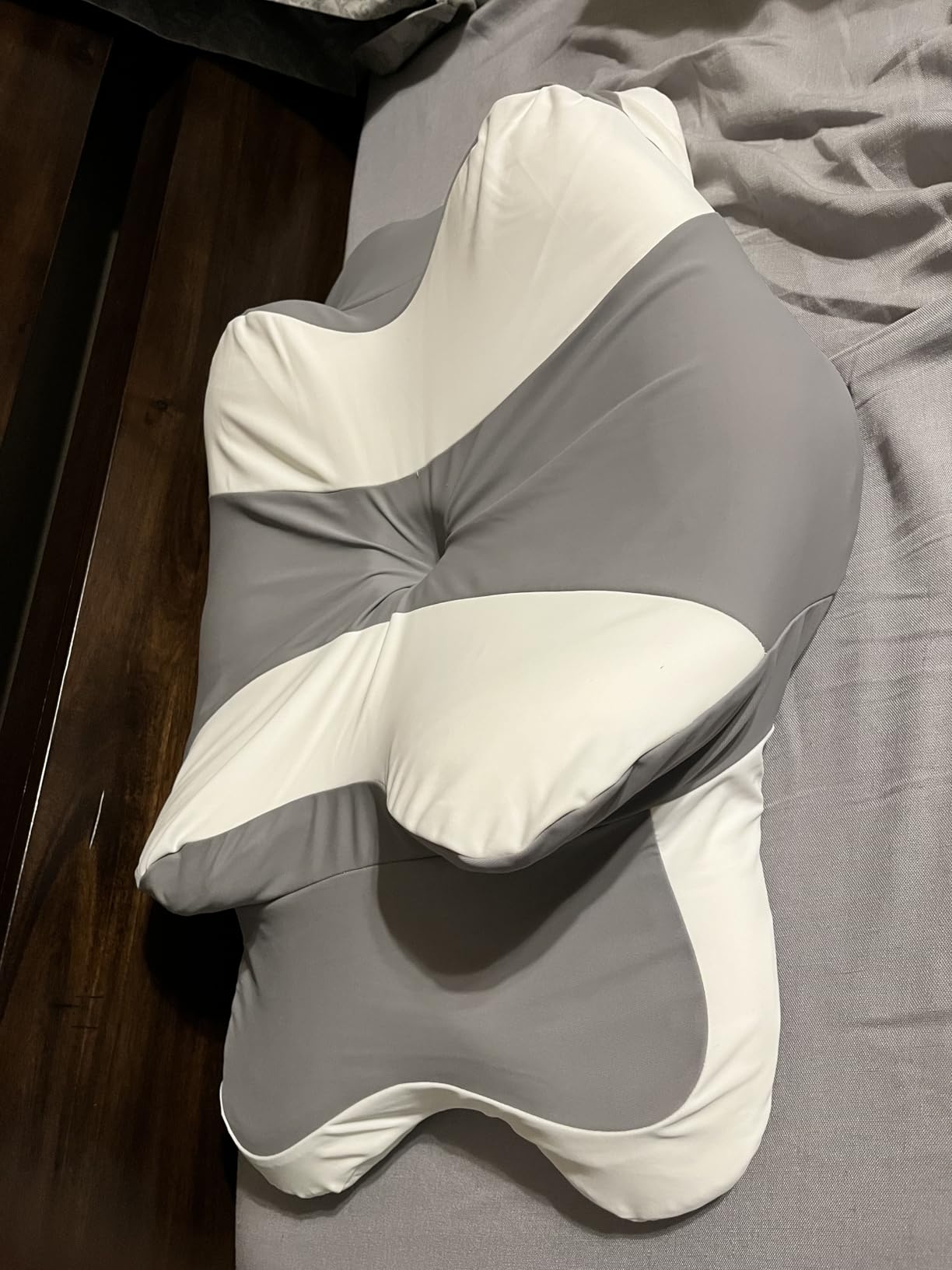 Sleep Apnea Pillow with Neck Pain & Snoring Relief -Orthopedic Cervical Pillow,Ergonomic Contour Memory Foam Pillow for Side, Back,Stomach,Dreamers,Medium Firm (Grey, Queen Size) customer photo 2