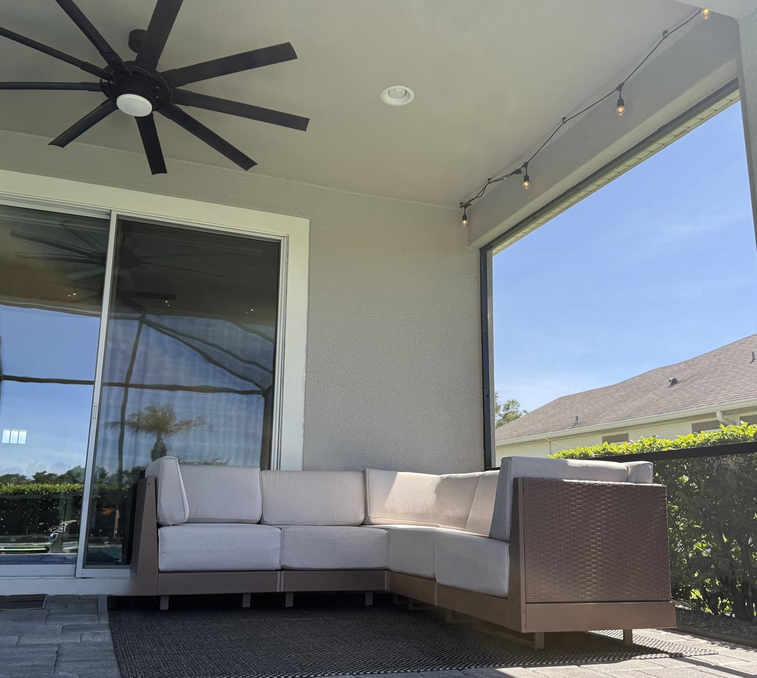 PHI VILLA 4 Piece Wicker Patio Sectional Furniture Set 8.7