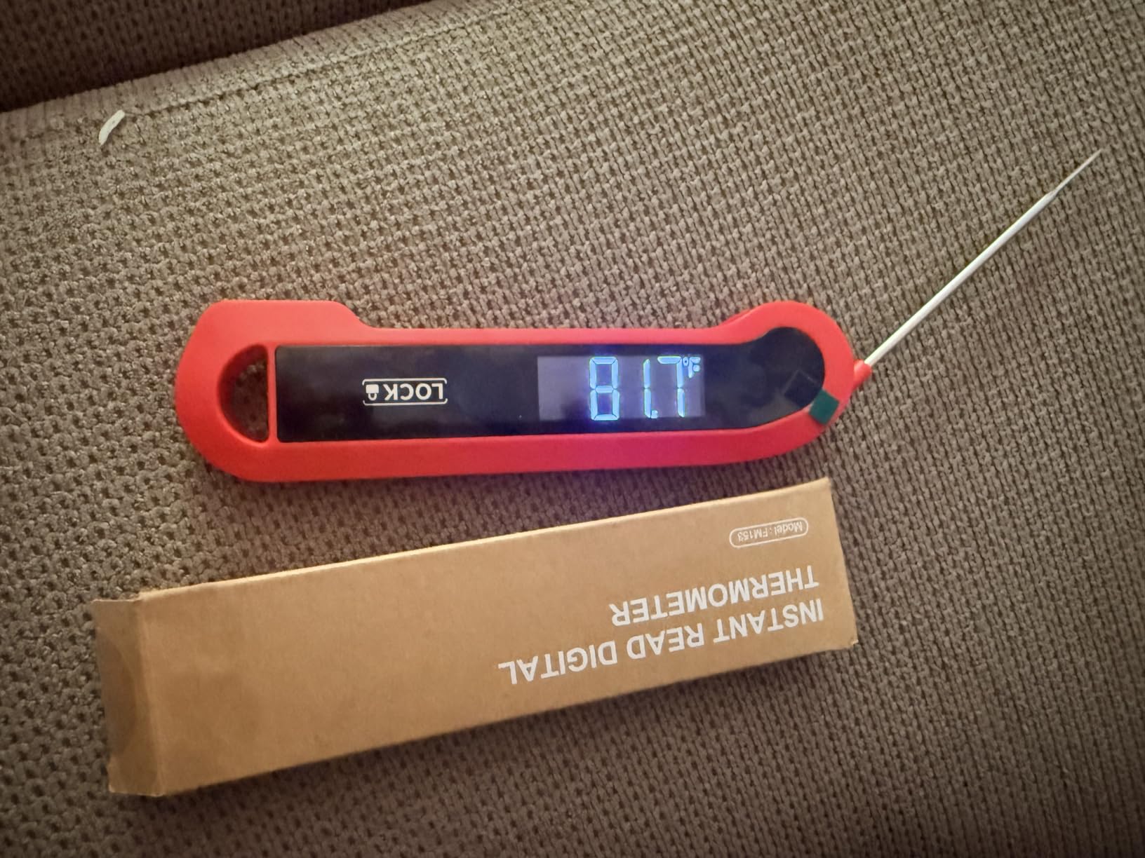 Meat Thermometer Digital, 1-2 Sec Instant Read, Food, Cooking, Grilling | Bright Backlit Display, Waterproof for Air Fryer, Smoker, Candy, Kitchen Gadgets, BBQ Essentials, Gift for Men Husband, Red customer photo 2
