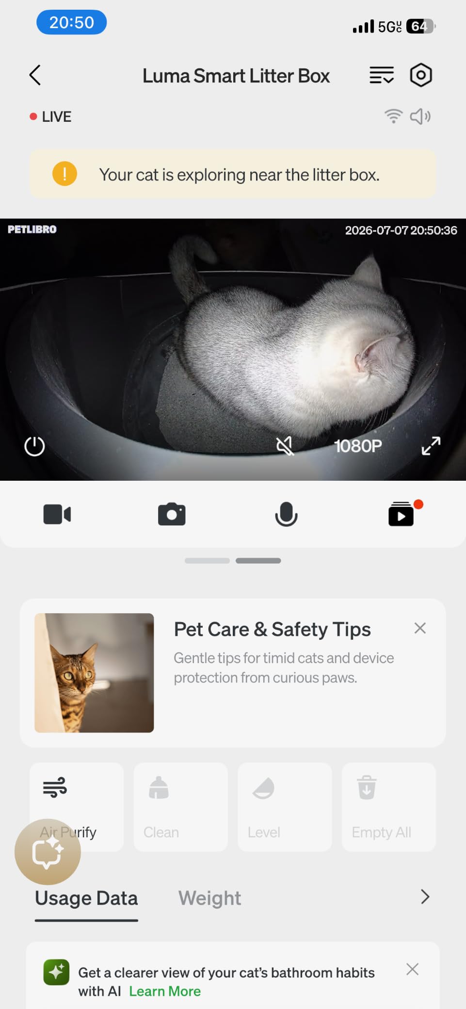 PETLIBRO Automatic Litter Box with Accessories Kit, Large Open-Top Self Cleaning Litter Box with AI-Camera Waste Analysis, Multi-Cat Recognition, Usage Tracking and Auto Odor Control customer photo 2