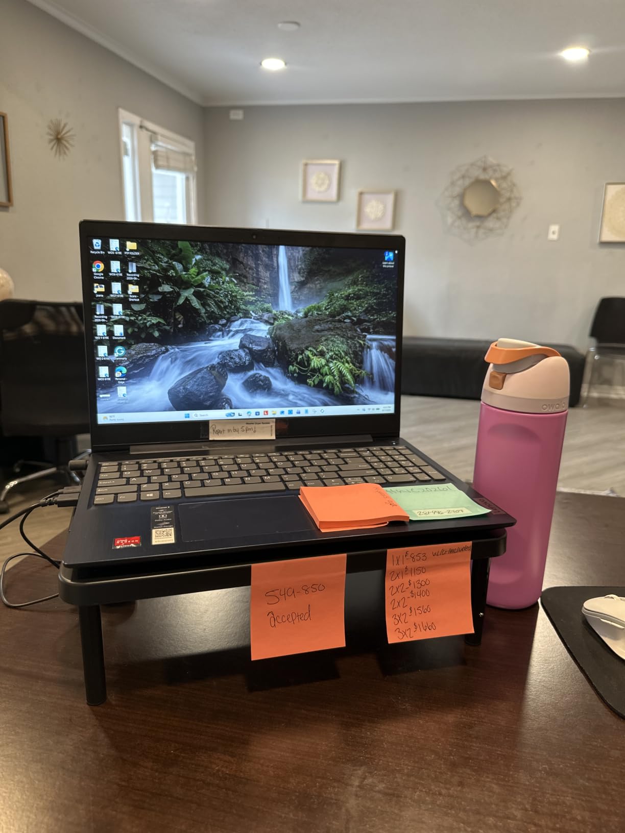 WALI Extra Long Wooden Dual Monitor Stand Riser with 2 Slots, up to 22lbs customer photo 2