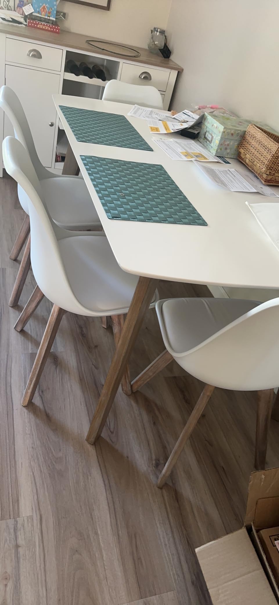 OLIXIS Dining Chairs Set of 2, Mid Century Modern Kitchen Chairs, Black | Faux Leather Cushion Seat, Metal Legs Backrest, Living Room Home Office Bedroom customer photo 2