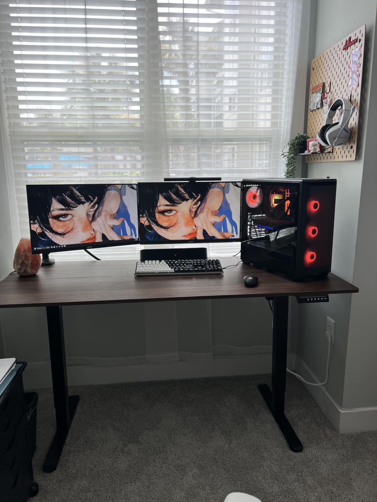 HUANUO 48x23 Inch Electric Standing Desk, Adjustable, Black customer photo 2