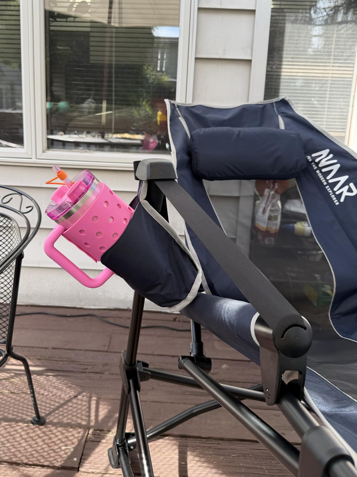 Go-Horizon Hammock Reclining Camping Chair 400 lbs, Full Lie-Flat Folding Chair with Padded Armrests, Adjustable Headrest, Cup Holder & Carry Bag for Camping, Fishing, Beach, Patio - Discovery Gray customer photo 2