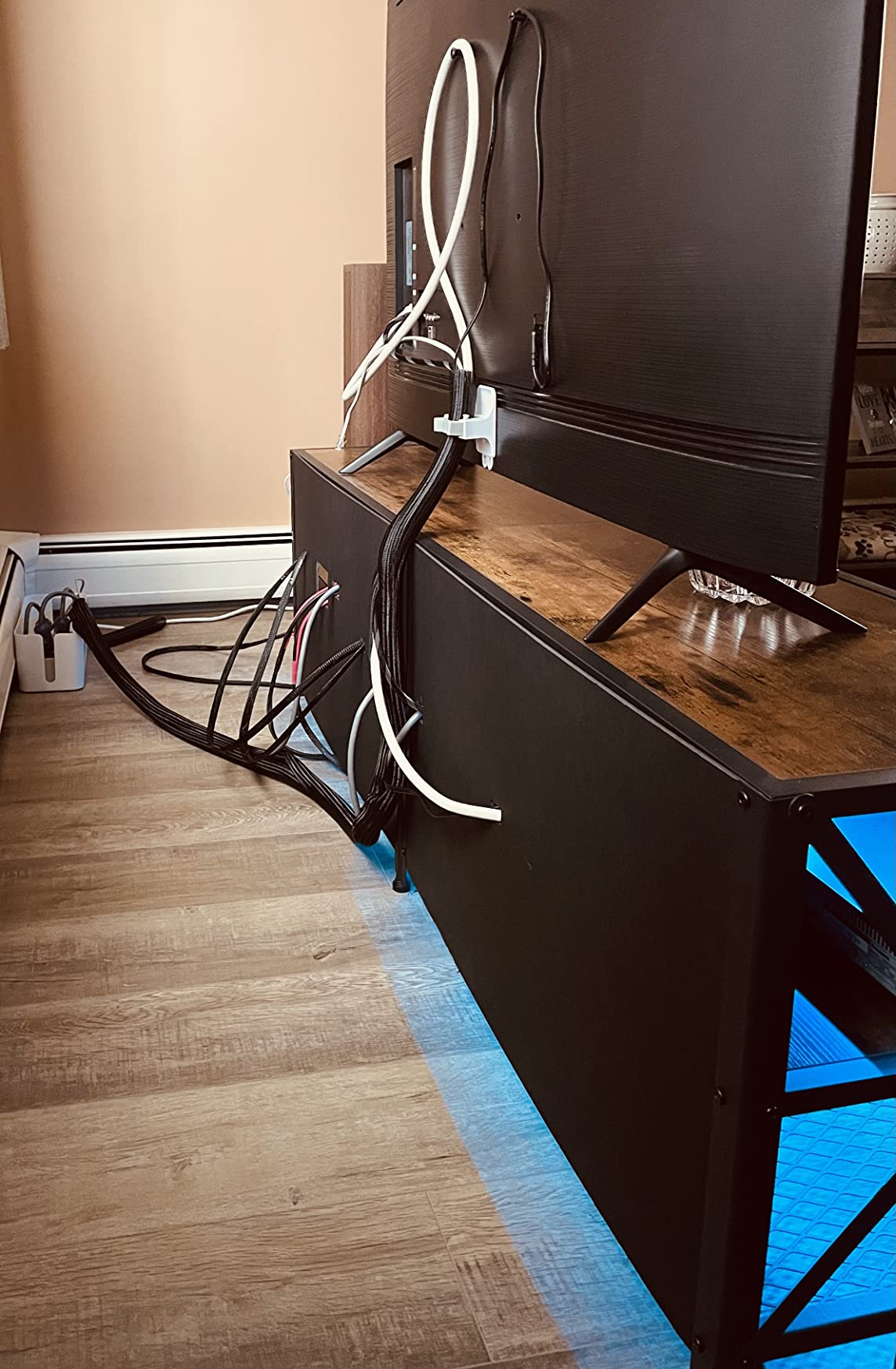 VASAGLE TV Stand for 65-Inch TVs, Mid Century Entertainment Center with Storage, Fluted Sliding Doors, Media Console Table for Living Room, Bedroom, Sand Brown ULTV633K201 customer photo 1