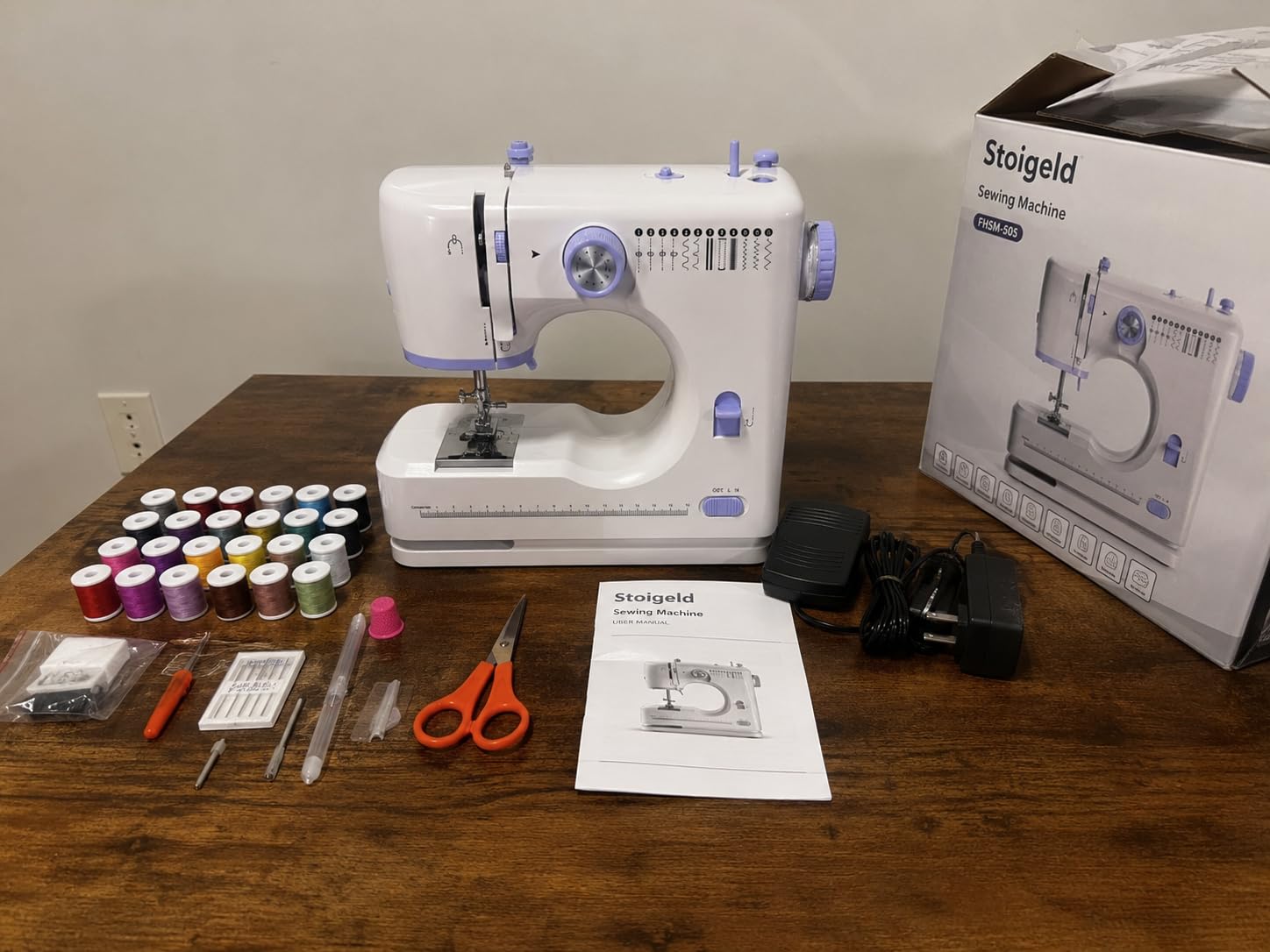 Small Sewing Machine for Beginners, Portable sewing Kit for Light Fabrics customer photo 1