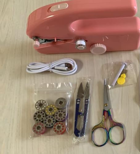 Hand Held Sewing Machine for Adults & Beginners, with a 15 PCS Basic Sewing Kit, Portable Mini Hand Sewing Machine, Dual Power (AC/DC) for Quick Repairs, DIY Projects on Clothes, Jeans, Home & Travel customer photo 2