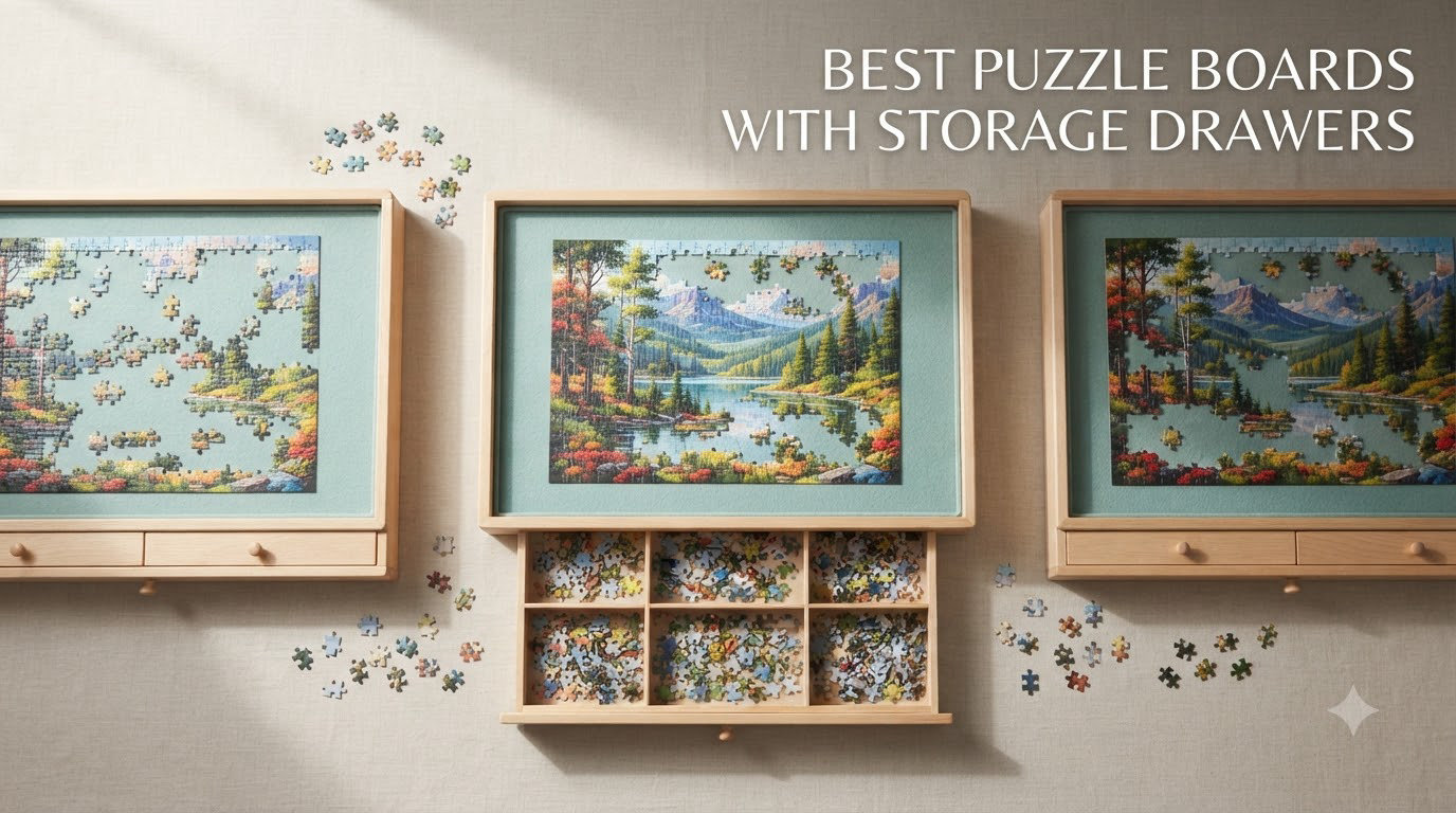 best puzzle boards with storage drawers